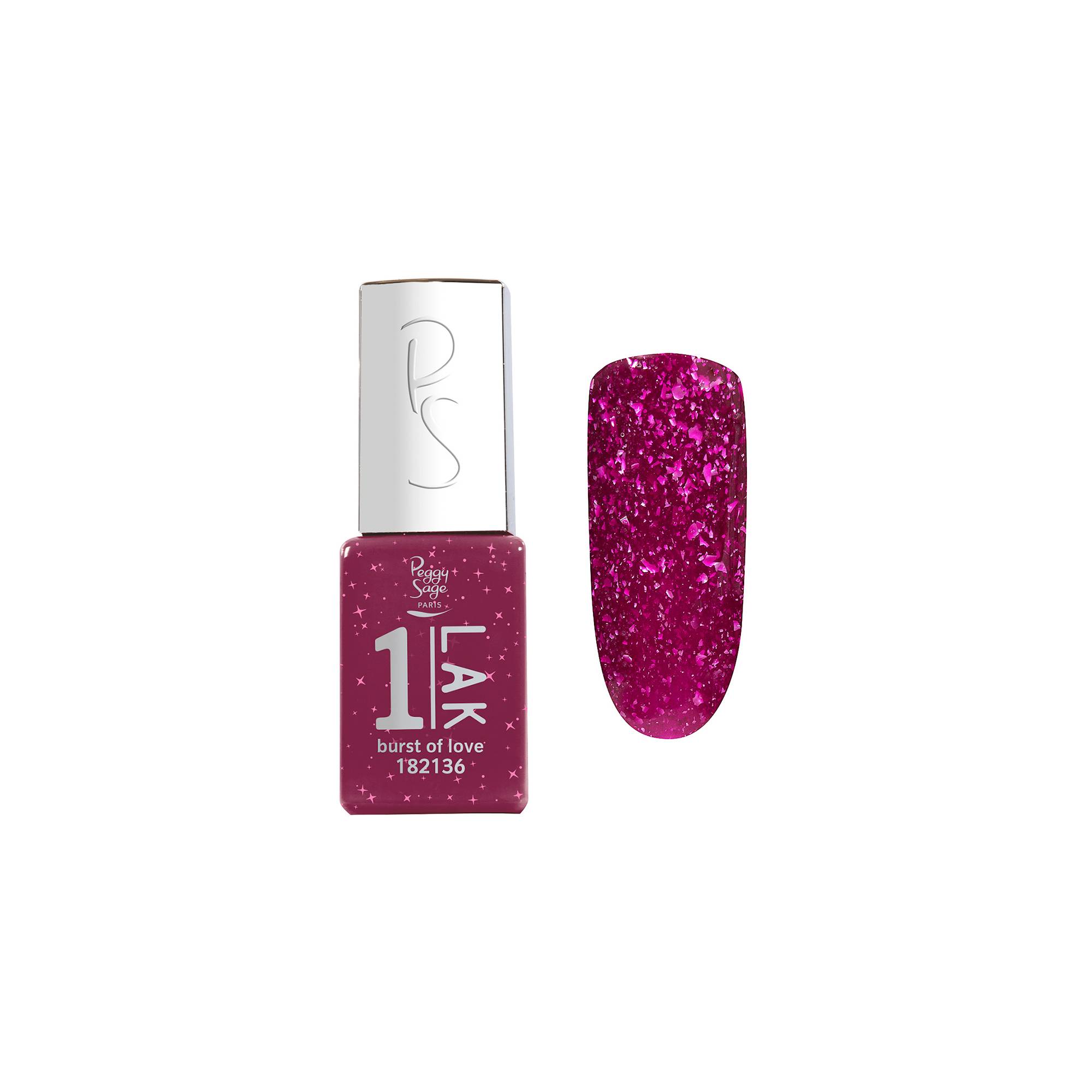 Mini vernis semi-permanent 1-LAK Burst of love de la marque Peggy Sage Contenance 5ml - 1