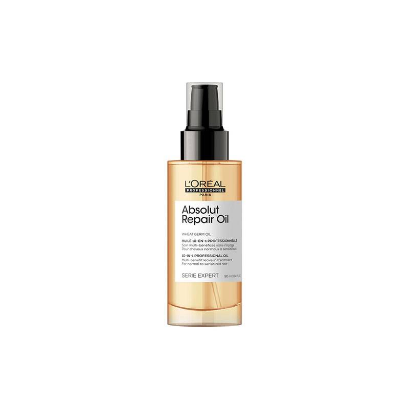 Huile 10-en-1 sans rinçage Absolut Repair de la marque L'Oréal Professionnel Contenance 90ml - 1