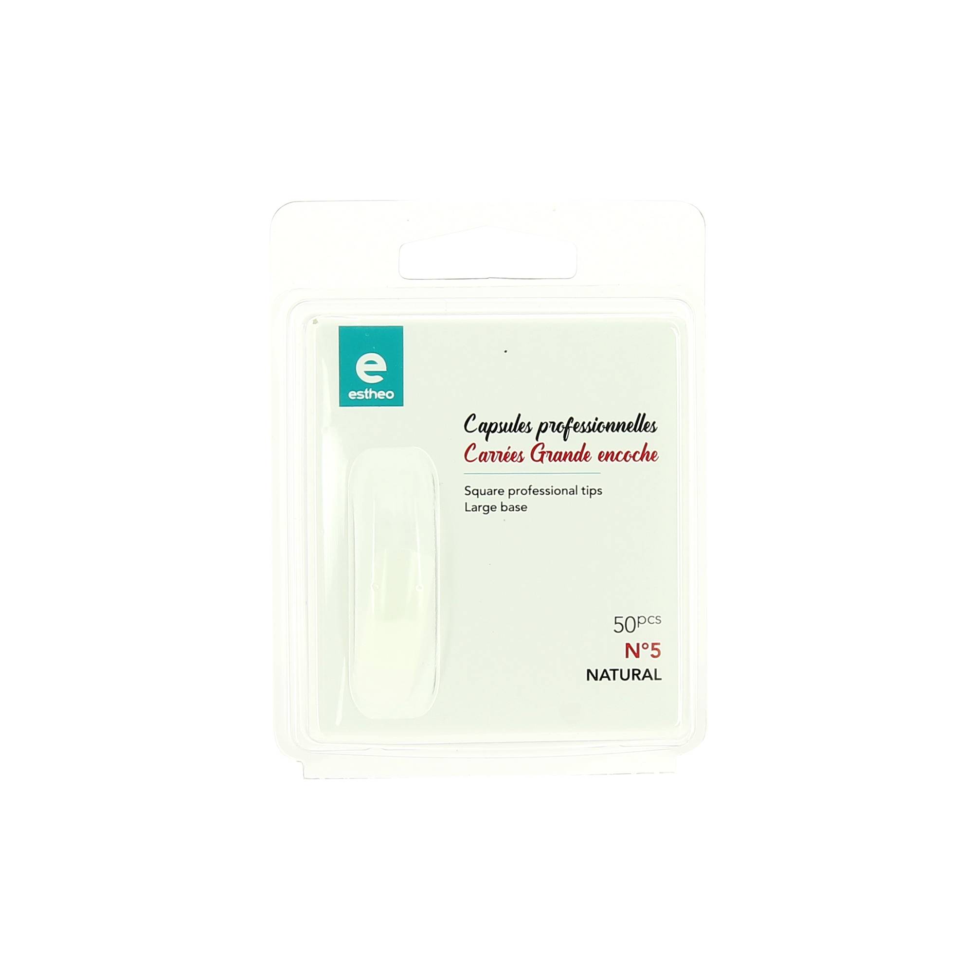 50 capsules prof.universelles carrees n°5 grande encoche naturel de la marque Estheo - 1