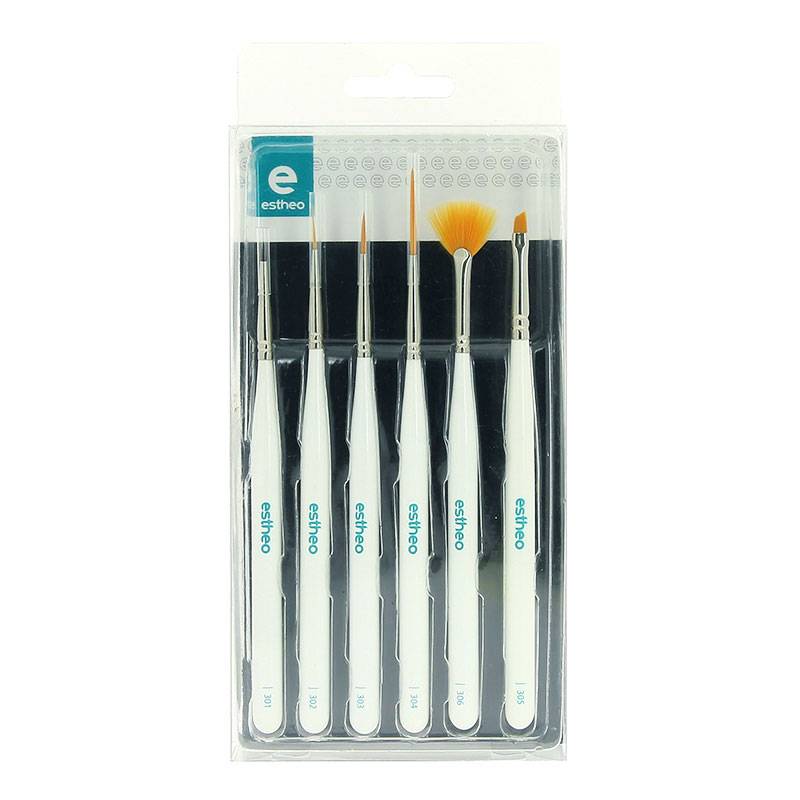 Set de pinceaux professionnels nail art de la marque Estheo - 1