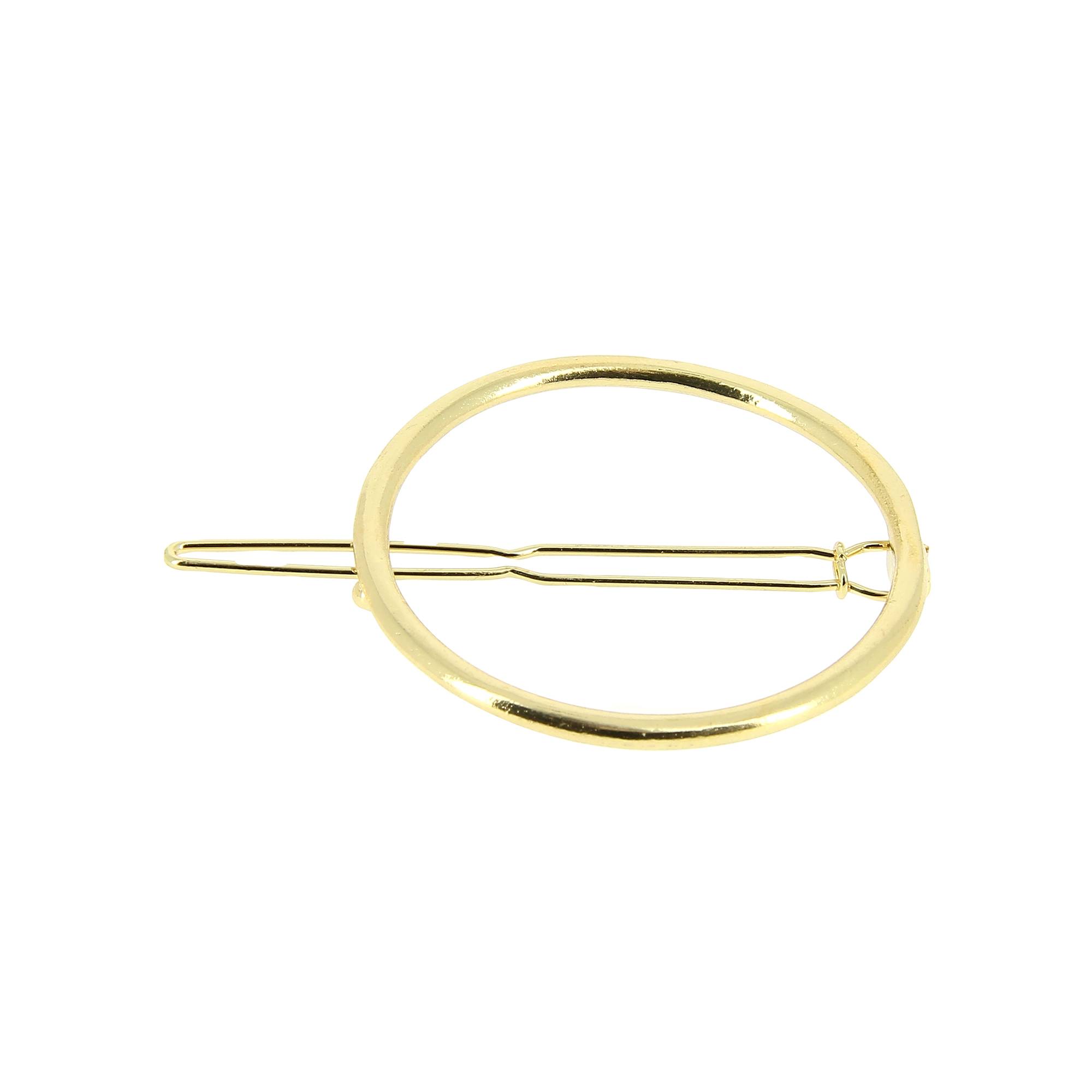 Barrette ronde dorée de la marque Coiffeo - 1