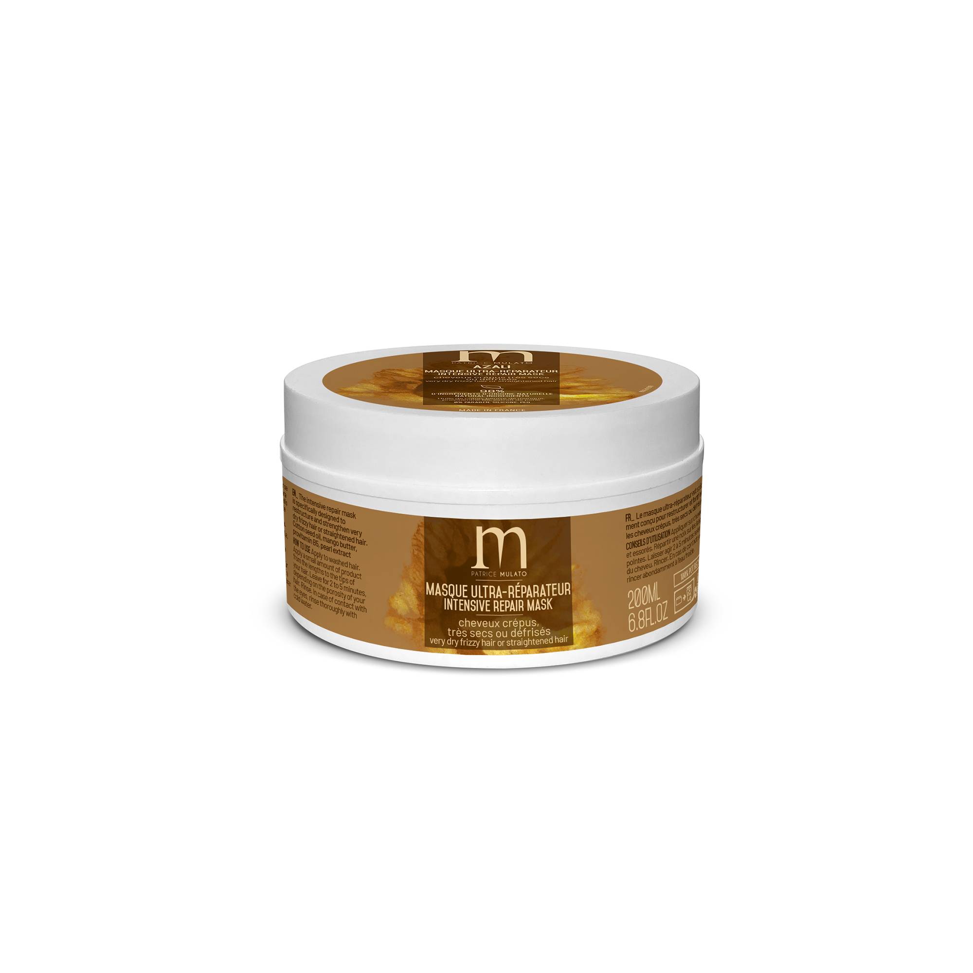 Masque ultra-réparateur Azali cheveux crépus très secs ou défrisés de la marque Mulato Contenance 200ml - 1