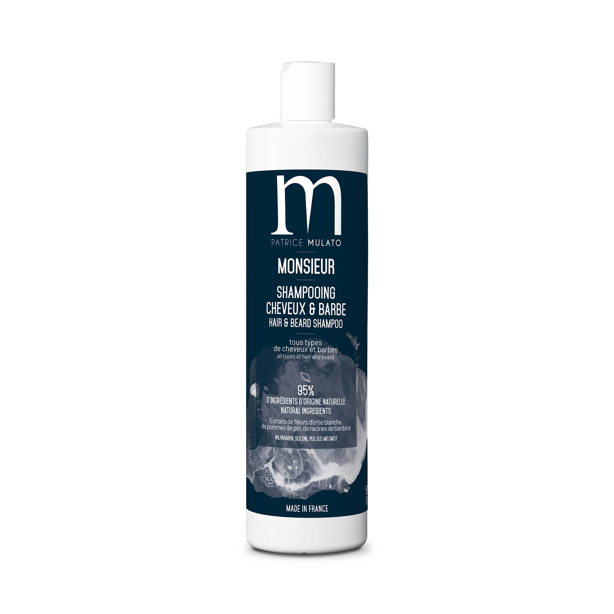 Shampoing cheveux et barbe Monsieur de la marque Mulato Contenance 500ml - 1