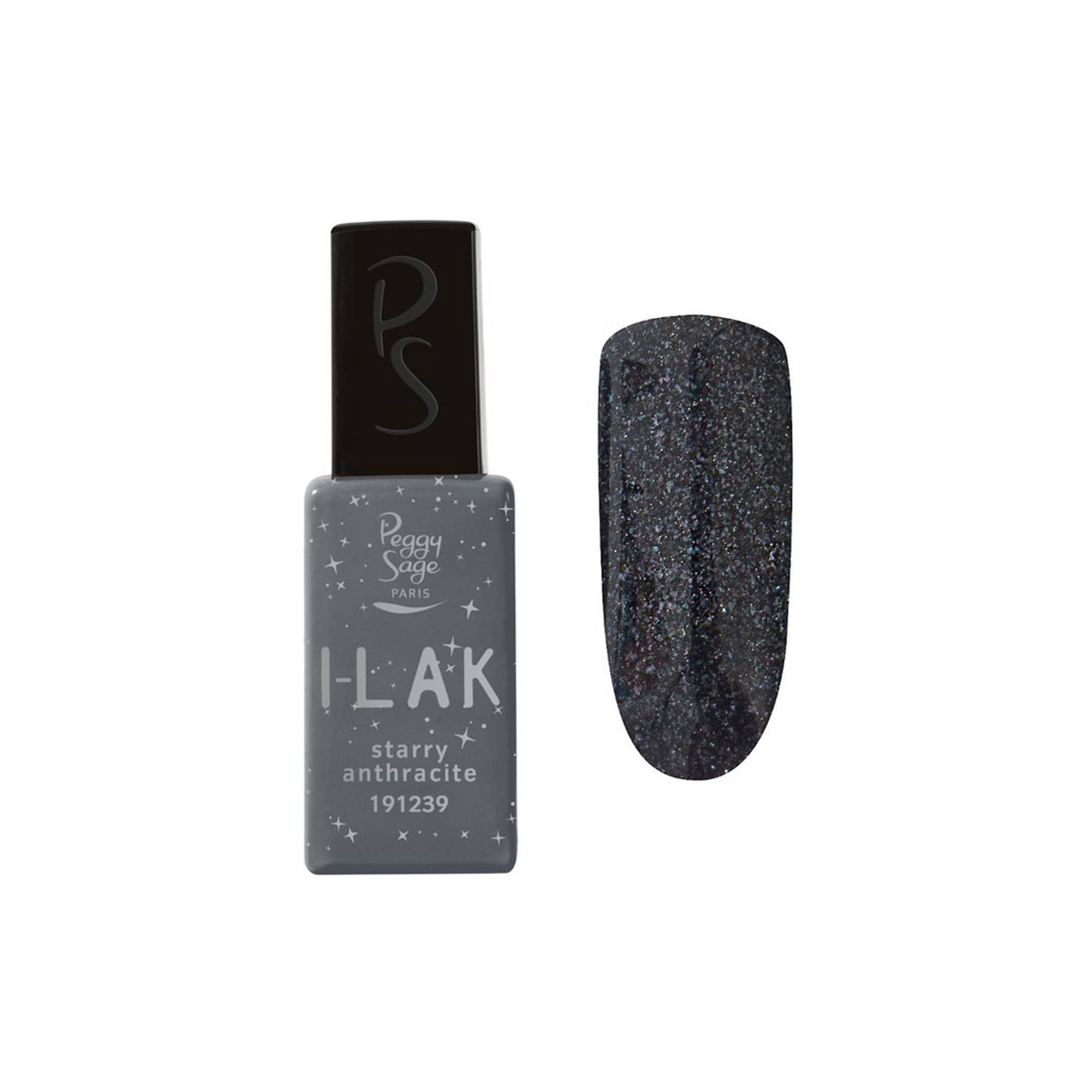 Vernis semi-permanent I-LAK soak off gel polish starry anthracite de la marque Peggy Sage Contenance 11ml - 1
