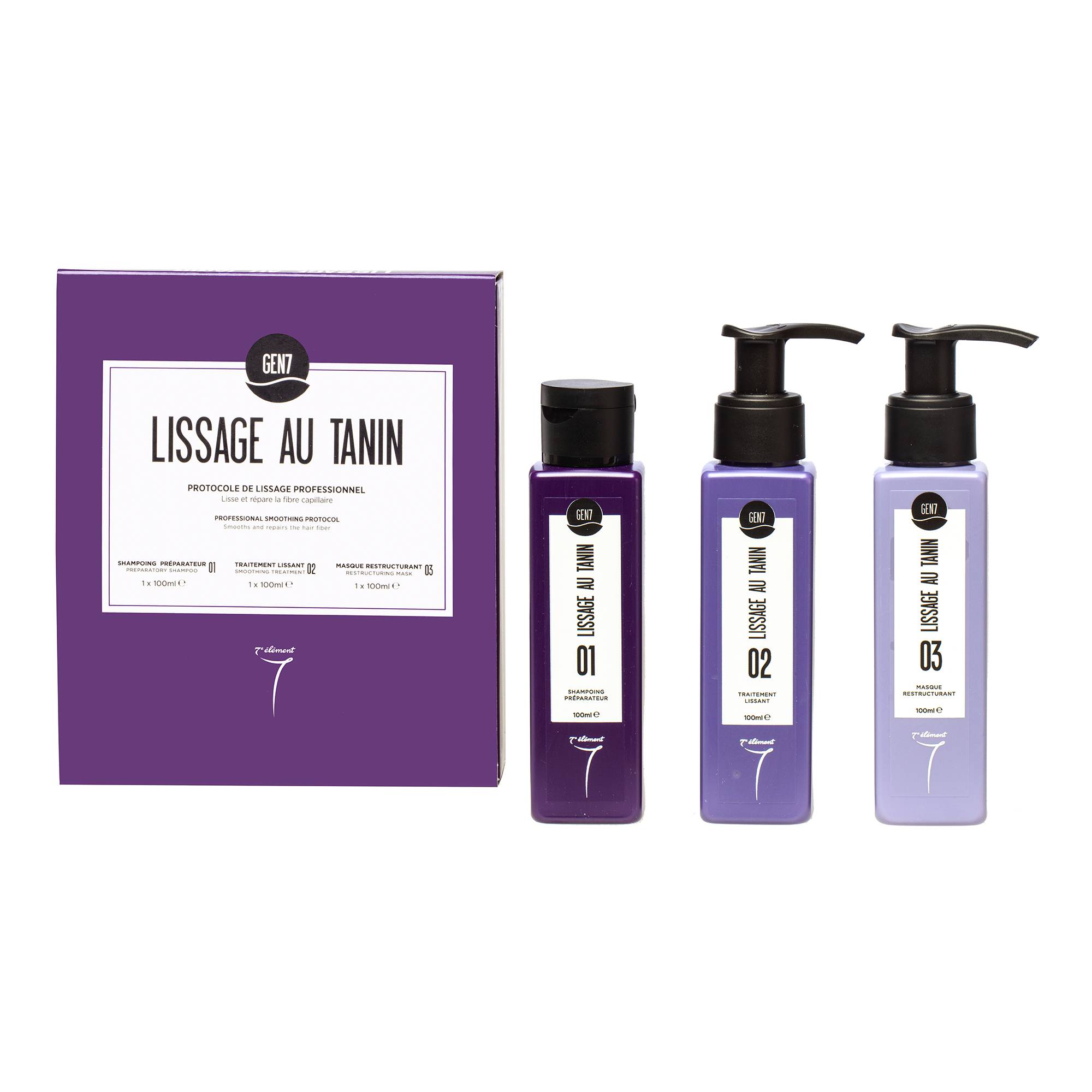Lissage au tanin GEN7 - Kit revente (3x100ml) de la marque 7e ÉLÉMENT Contenance 300ml - 1