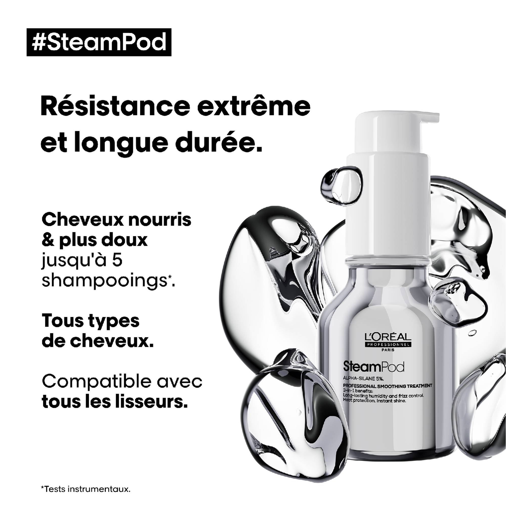 Soin lissant professionnel SteamPod de la marque L'Oréal Professionnel Contenance 50ml - 3