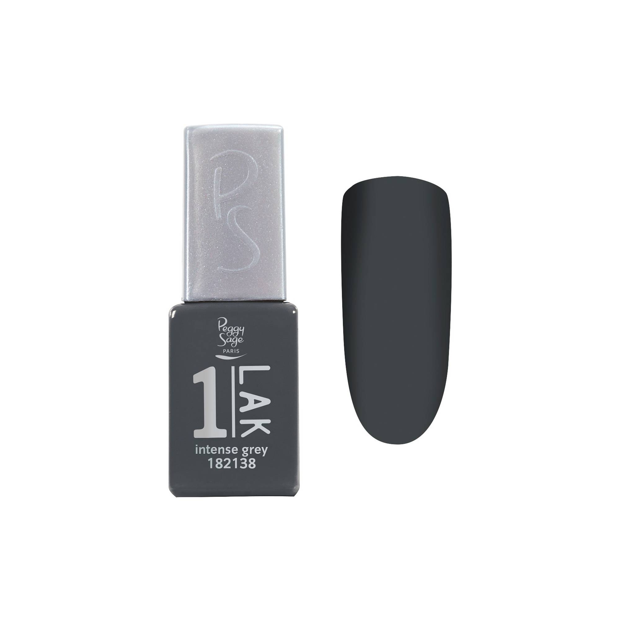 Mini vernis semi-permanent 1-LAK intense grey de la marque Peggy Sage Contenance 5ml - 1