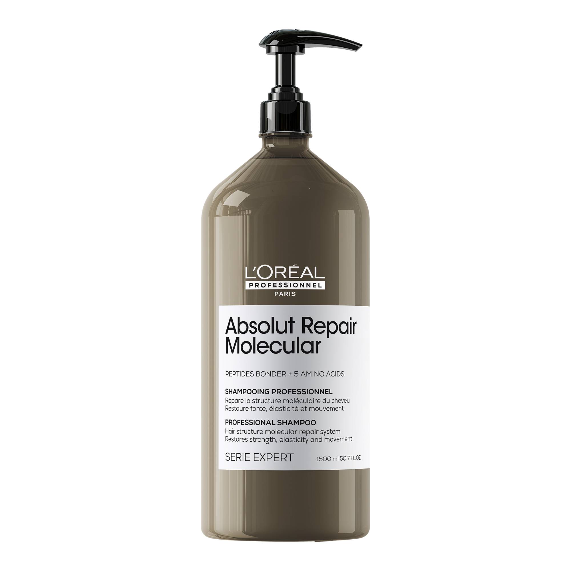Shampoing réparateur moléculaire Absolut Repair Molecular de la marque L'Oréal Professionnel Contenance 1500ml - 1