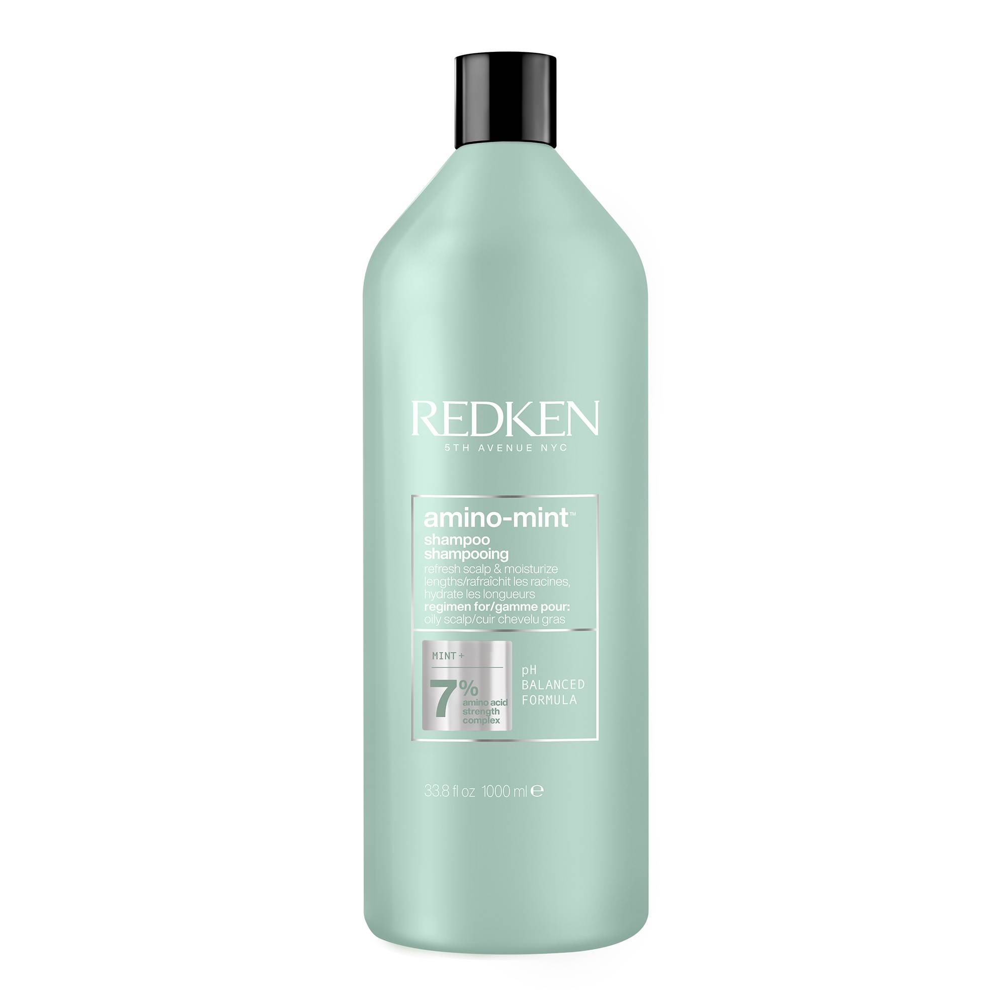 Shampooing technique Amino-Mint racines grasses pointes sèches de la marque Redken Contenance 1000ml - 1