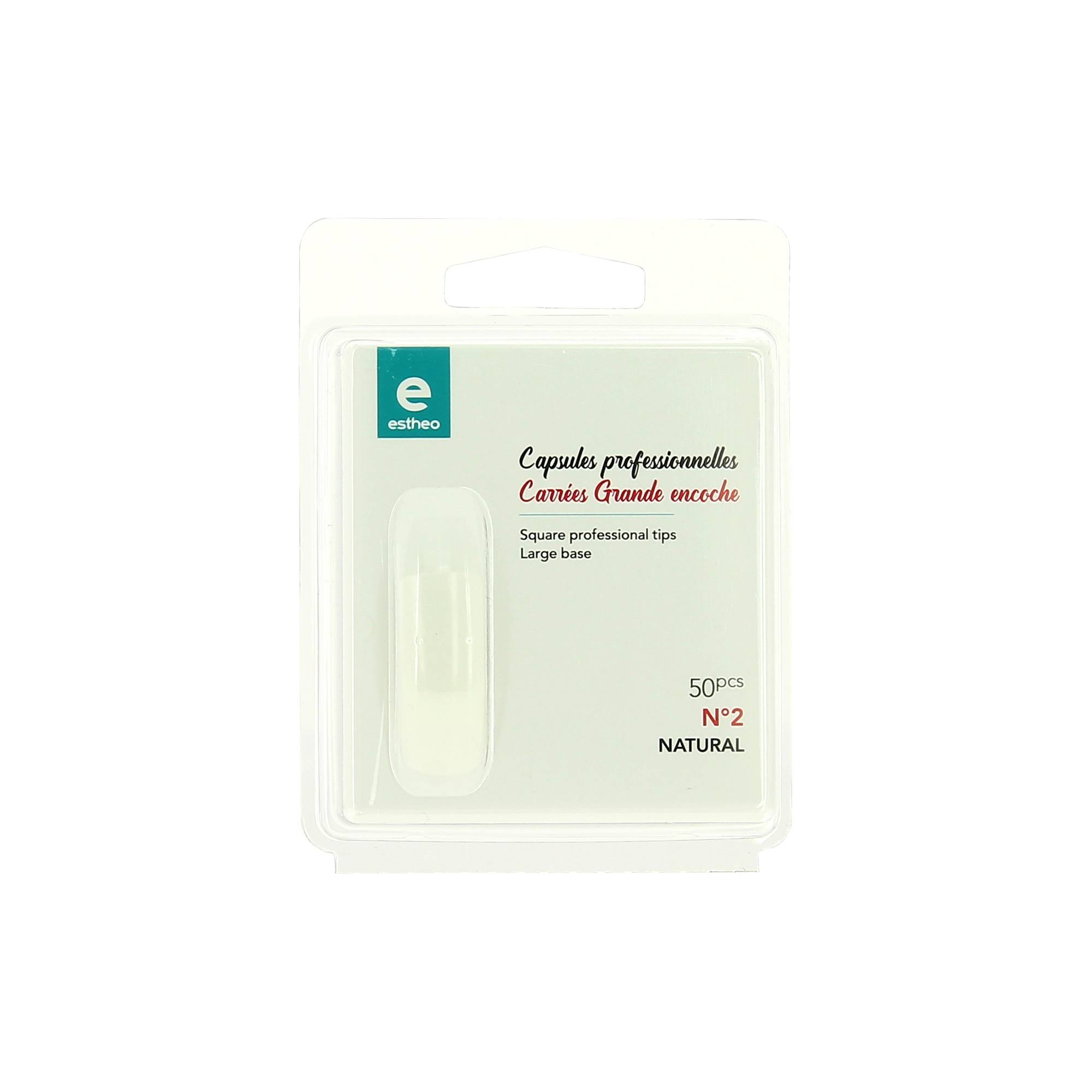 50 capsules prof. universelles carrees n°2 grande encoche naturel de la marque Estheo - 1