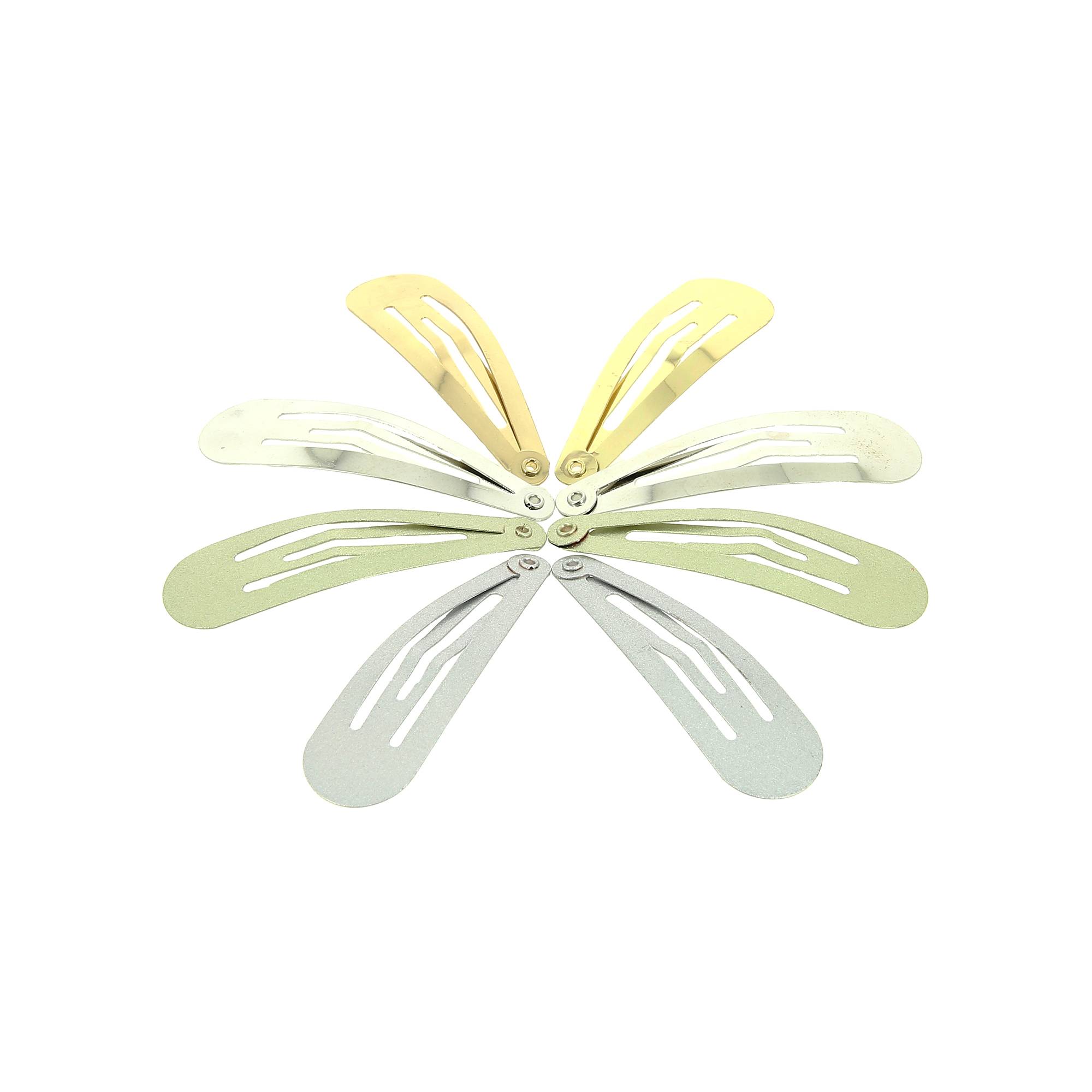 Barrette clic clac doré et argenté x8 de la marque Coiffeo - 1