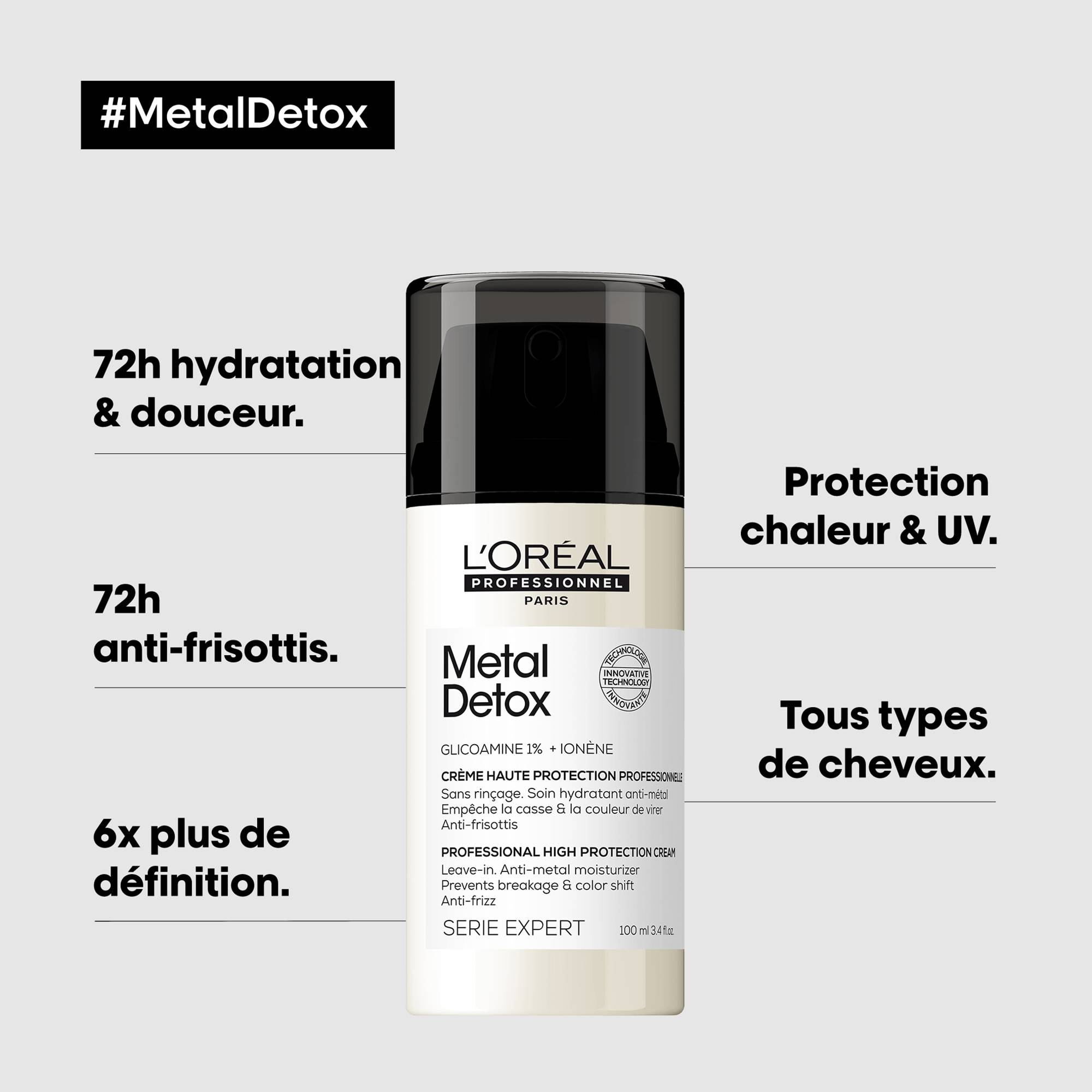 Crème haute protection sans rinçage Metal Detox de la marque L'Oréal Professionnel Contenance 100ml - 6