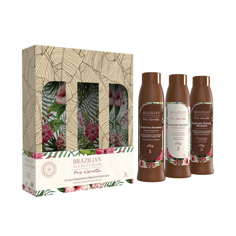 Kit lissage brésilien Extreme Protein (3x1L) de la marque Brazilian Secrets Hair Contenance 3000ml - 1