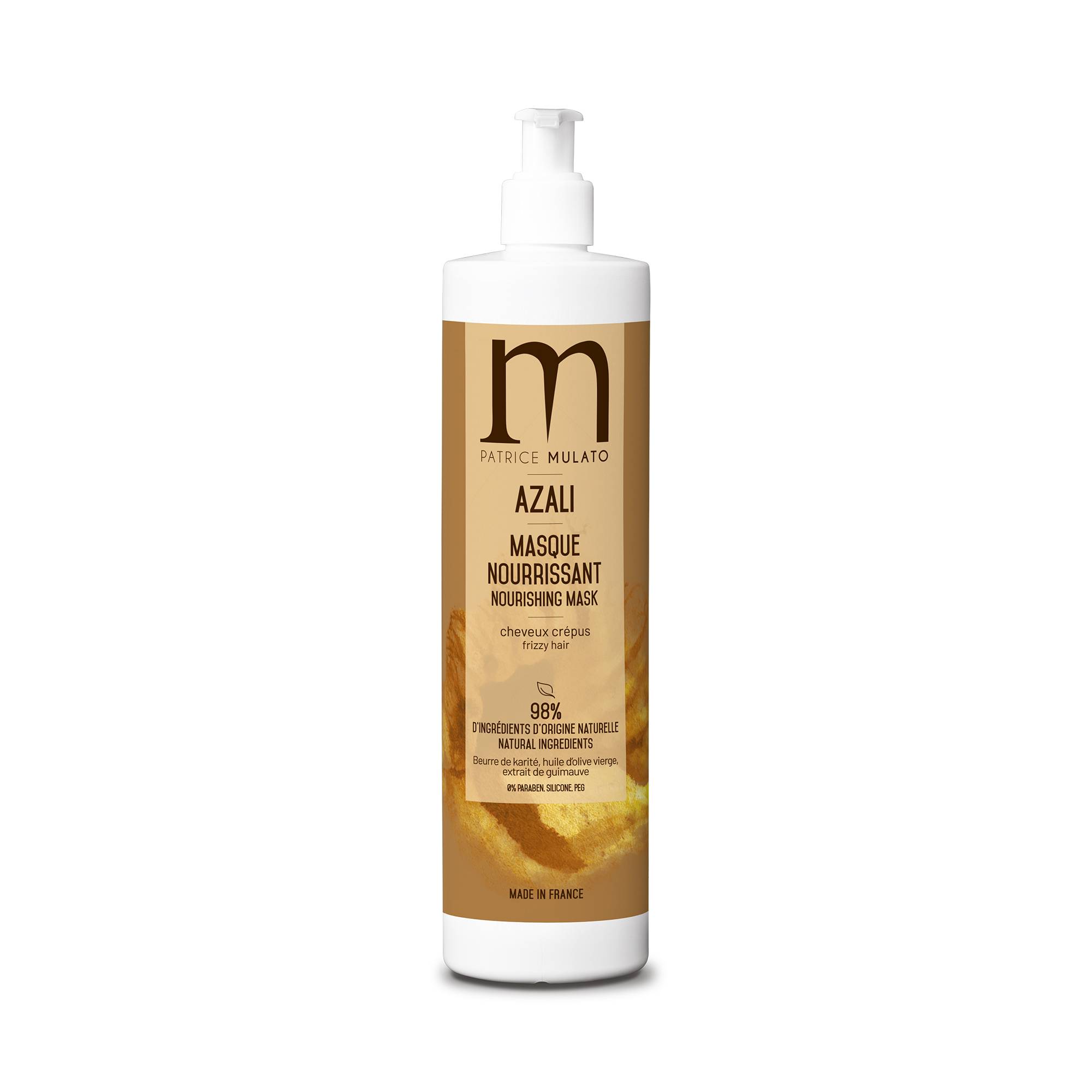 Masque Azali nourrissant cheveux crepus de la marque Mulato Contenance 500ml - 1