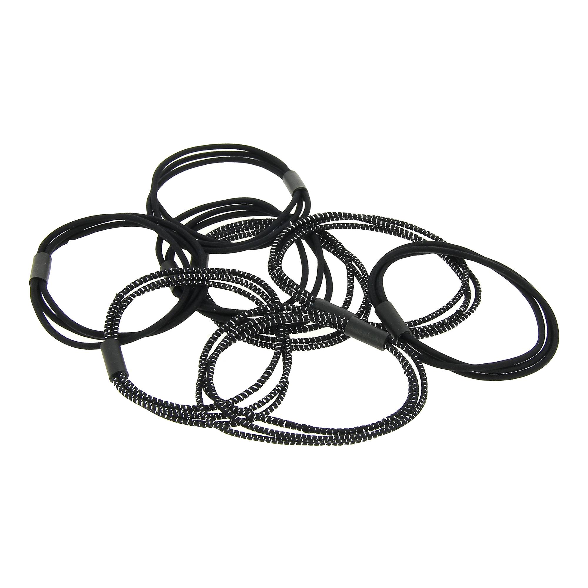 Elastique noir et métalisé x8 de la marque Coiffeo - 1