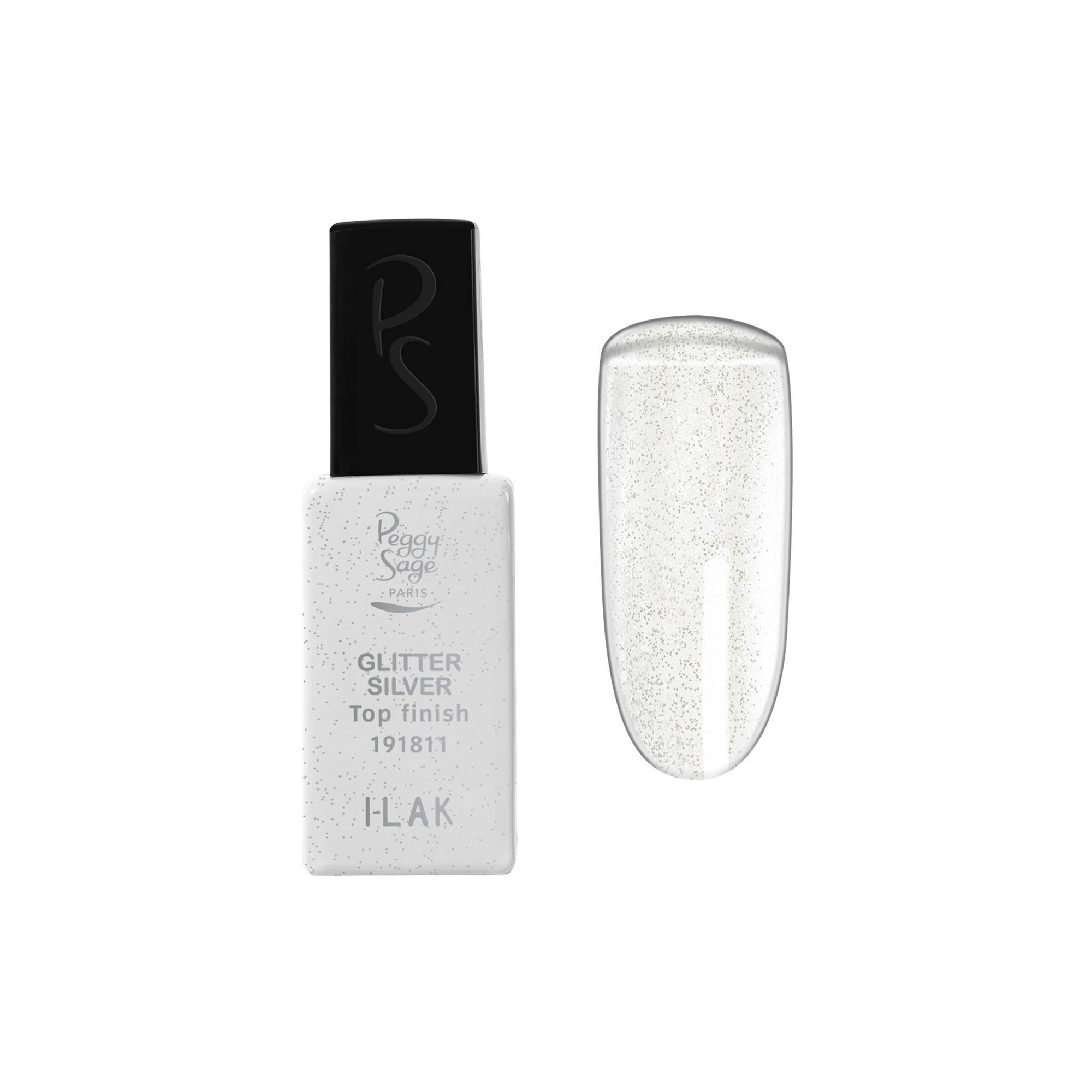 Top Coat Glitter silver I-LAK de la marque Peggy Sage Contenance 11ml - 1