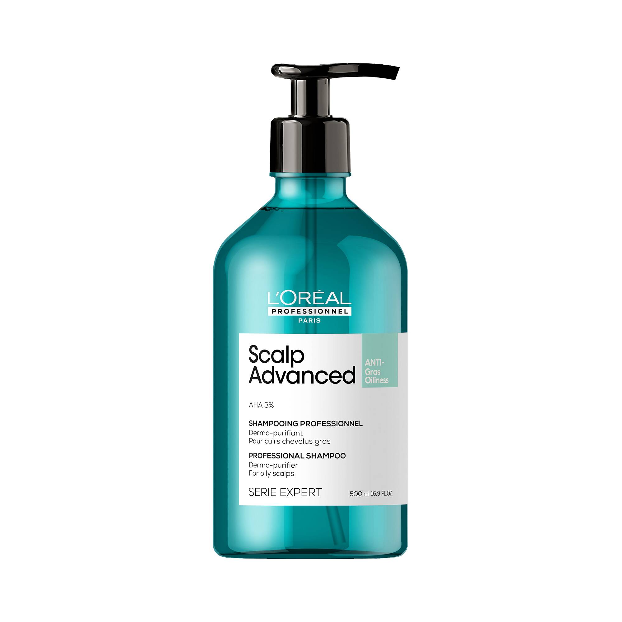 Shampoing dermo-purifiant pour cuirs chevelus gras Scalp de la marque L'Oréal Professionnel Contenance 500ml - 1