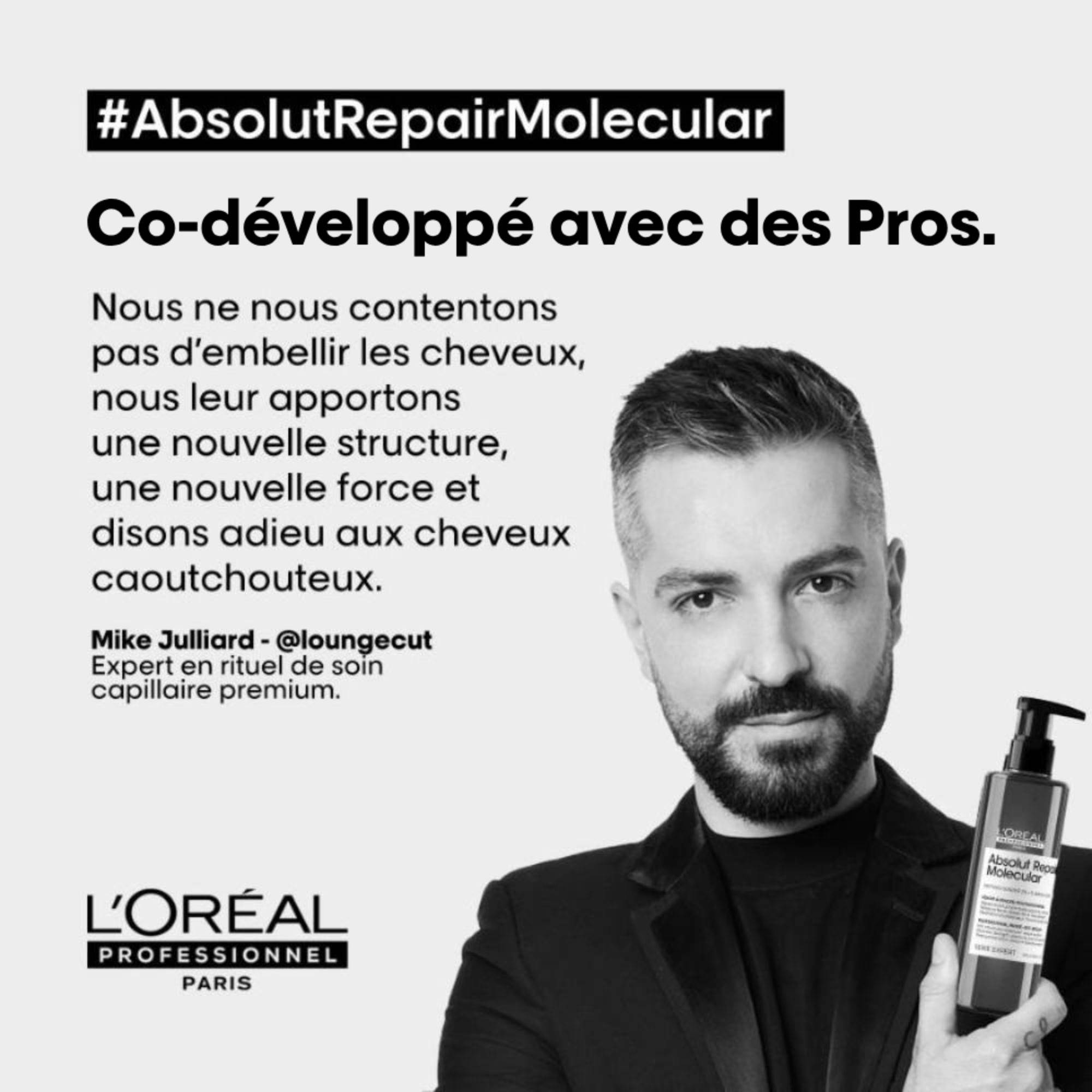 Masque sans rinçage Absolut Repair Molecular de la marque L'Oréal Professionnel Contenance 100ml - 6