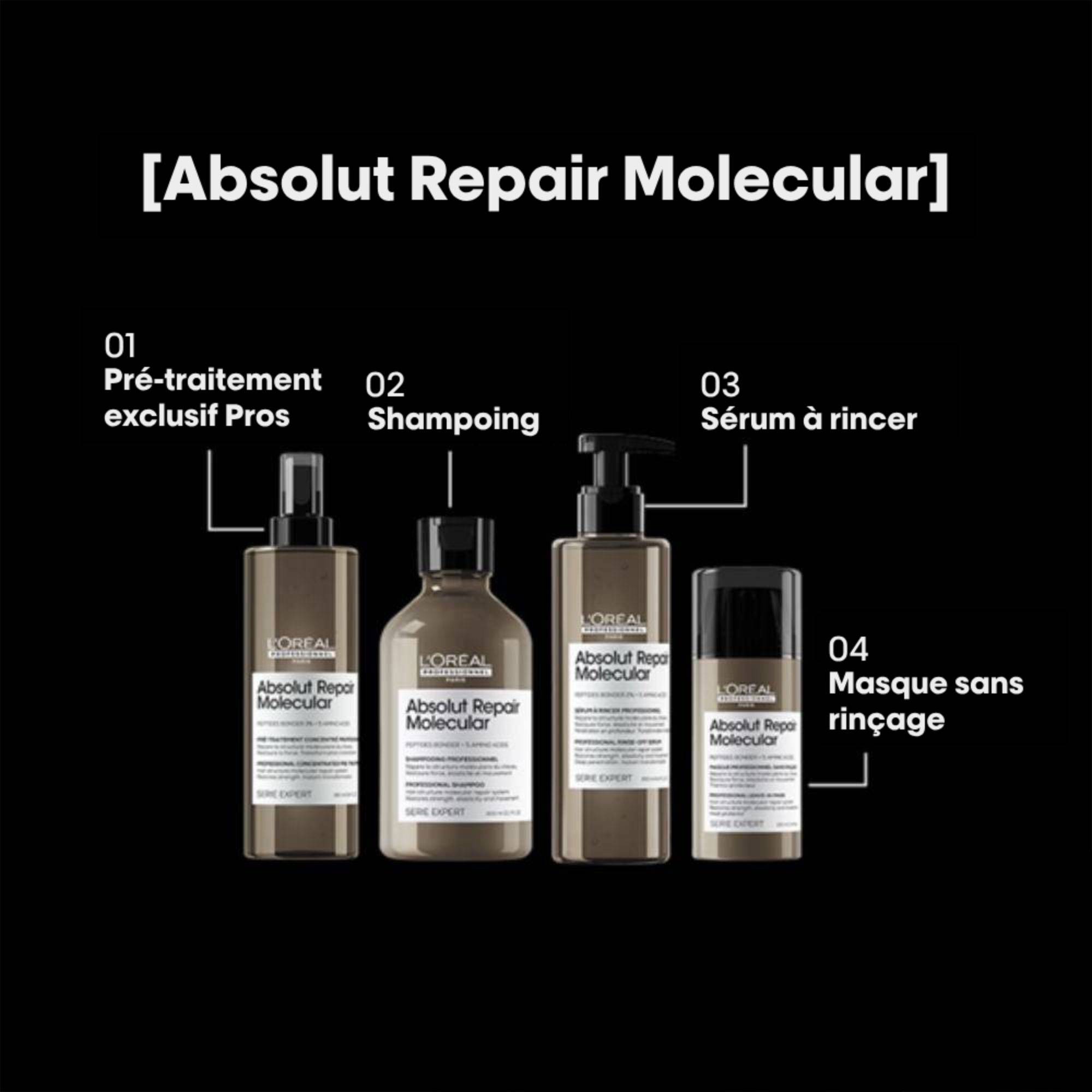 Pré-traitement concentré professionnel Absolut Repair Molecular de la marque L'Oréal Professionnel Contenance 190ml - 6