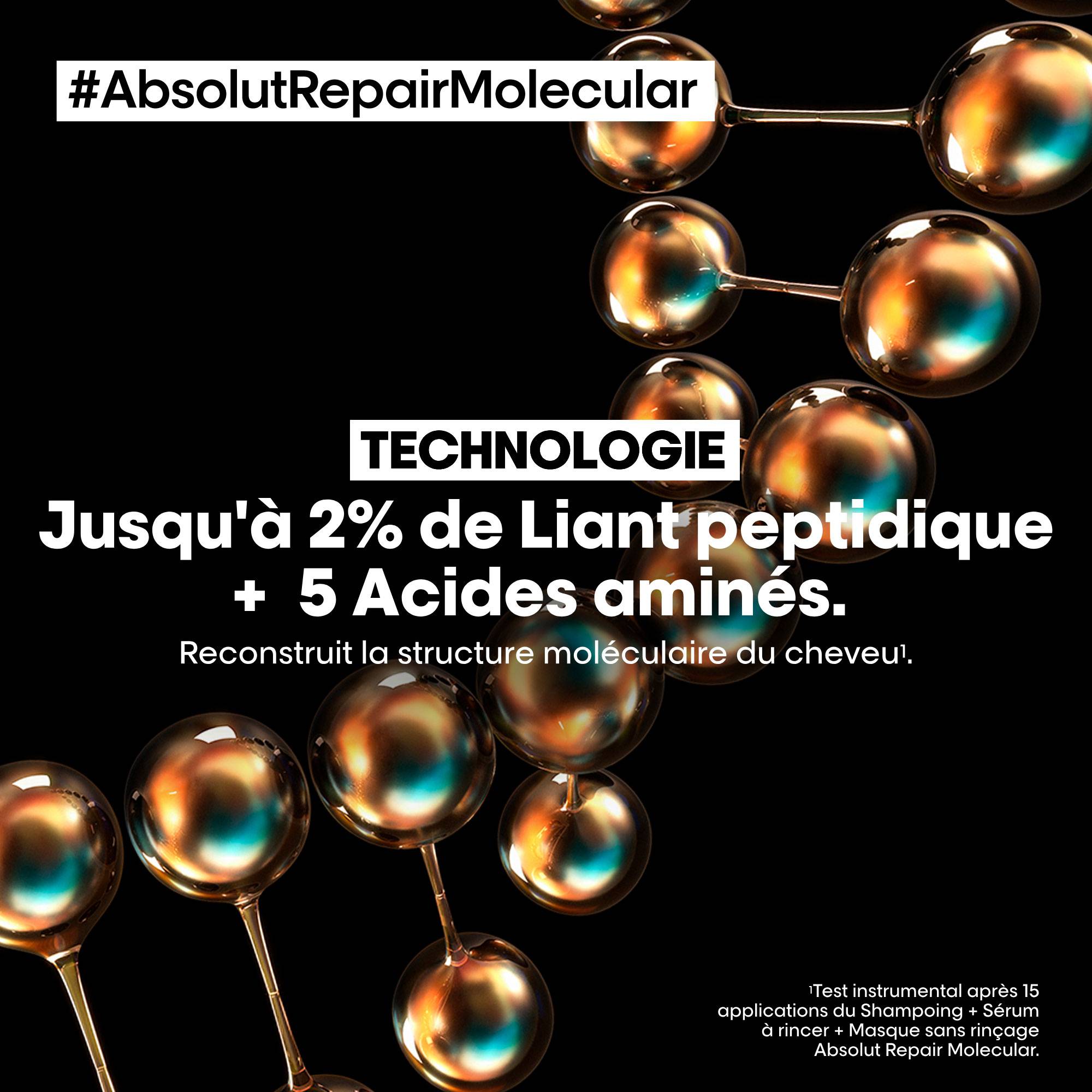 Shampoing réparateur moléculaire Absolut Repair Molecular de la marque L'Oréal Professionnel Contenance 500ml - 3