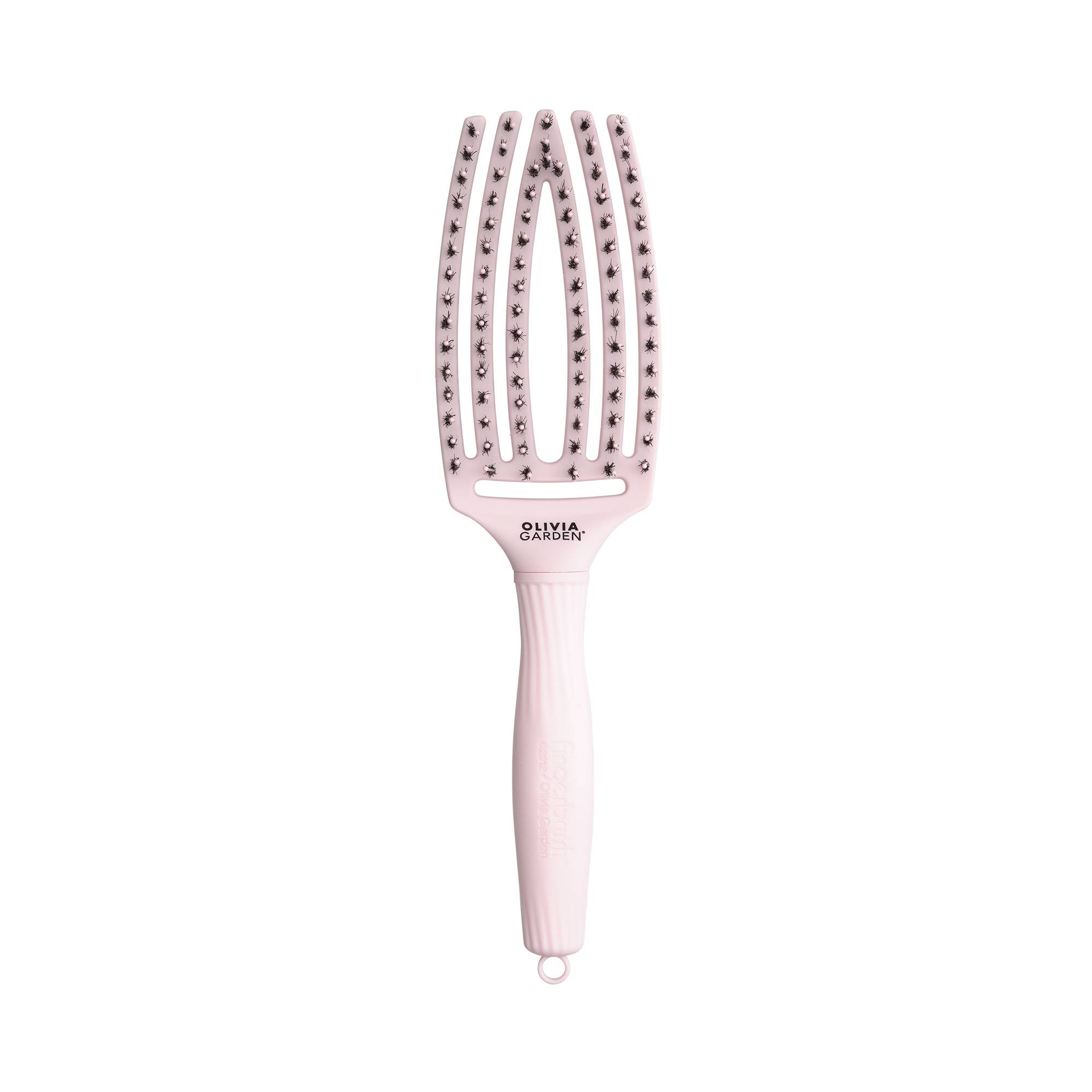 Brosse démêlante FingerBrush Rose pastel taille M de la marque Olivia Garden - 1