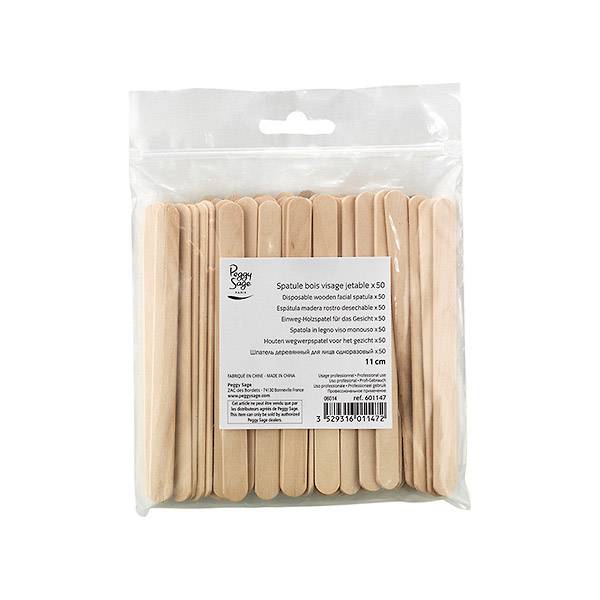 Lot de 50 spatules jetables en bois pour le visage 11cm de la marque Peggy Sage - 1