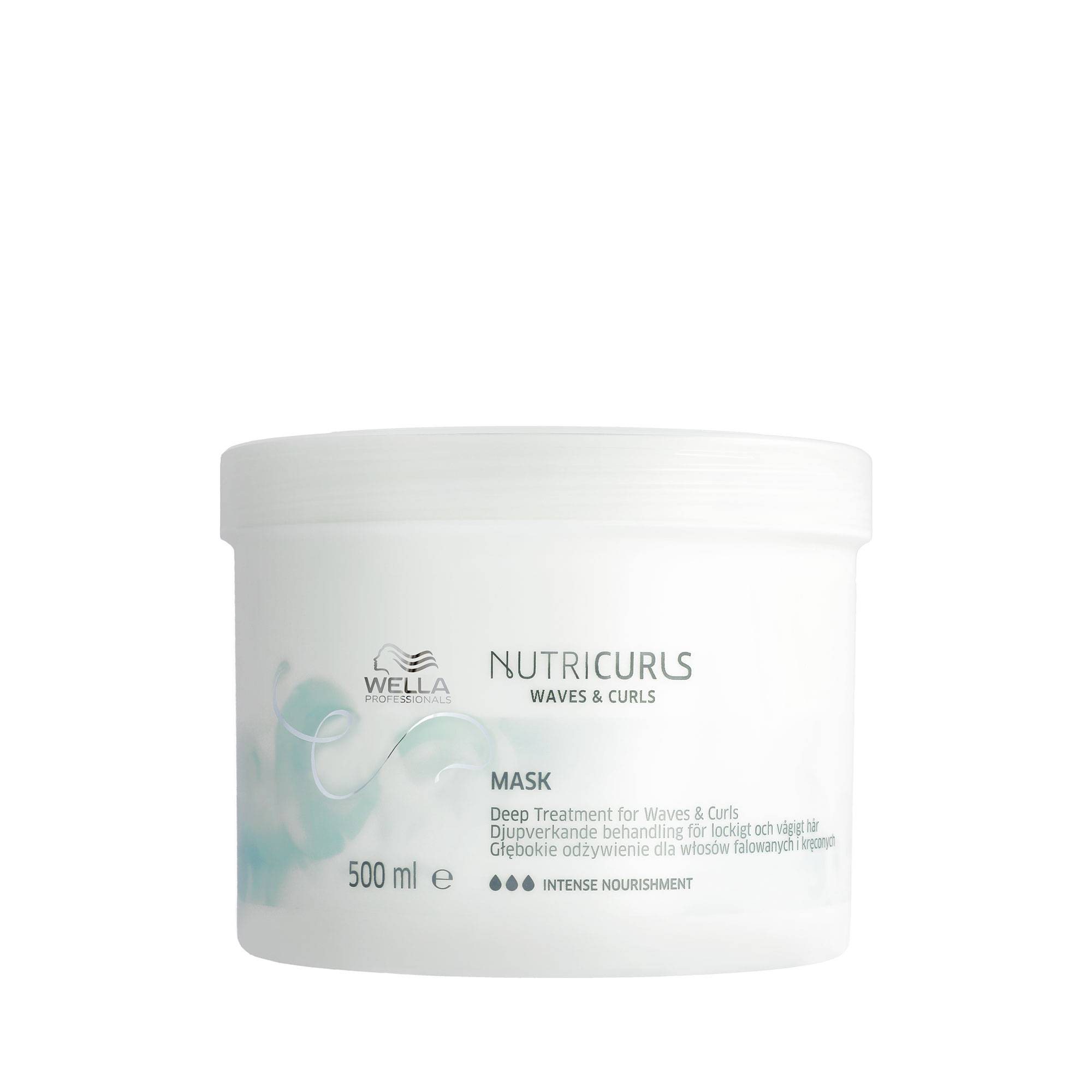 Masque profond cheveux bouclés et ondulés Nutricurls Waves & Curls de la marque Wella Professionals Contenance 500ml - 1