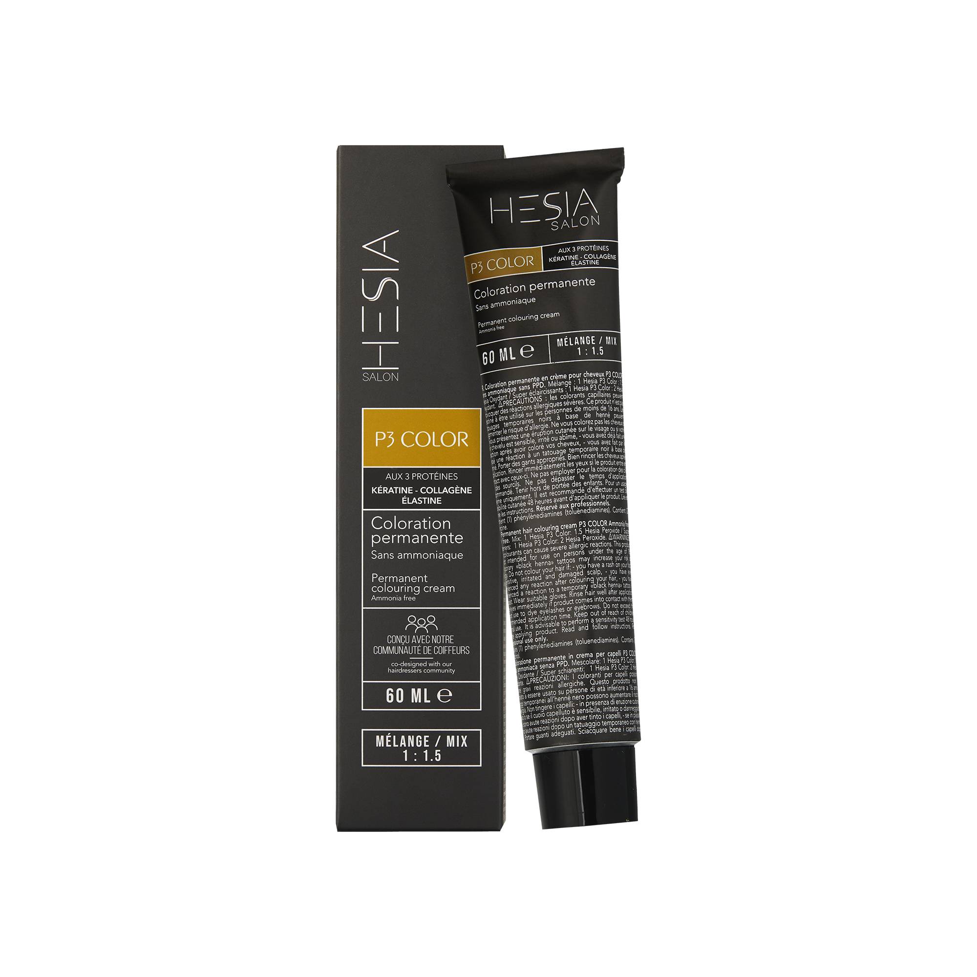 Coloration permanente P3 Color de la marque HESIA Salon Contenance 60ml - 1