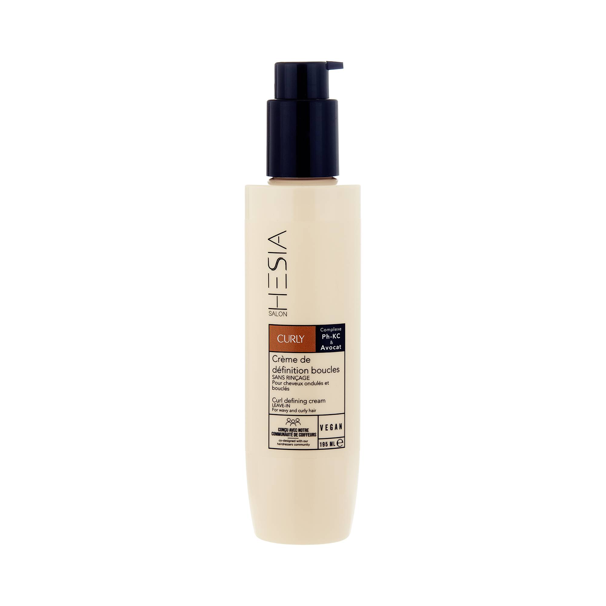 Crème de définition boucles sans rinçage Curly de la marque HESIA Salon Contenance 195ml - 1