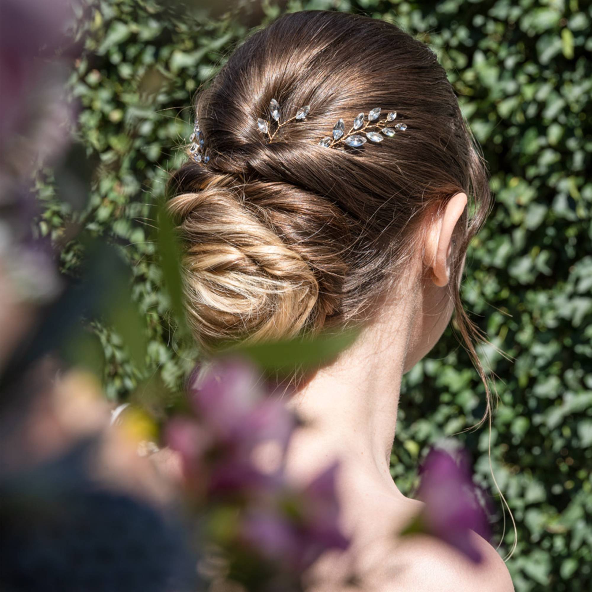 Lot De 2 épingles à Cheveux Strass Bleu Pour Chignon, Mariage, Coiffure - Neuf Avec étiquettes