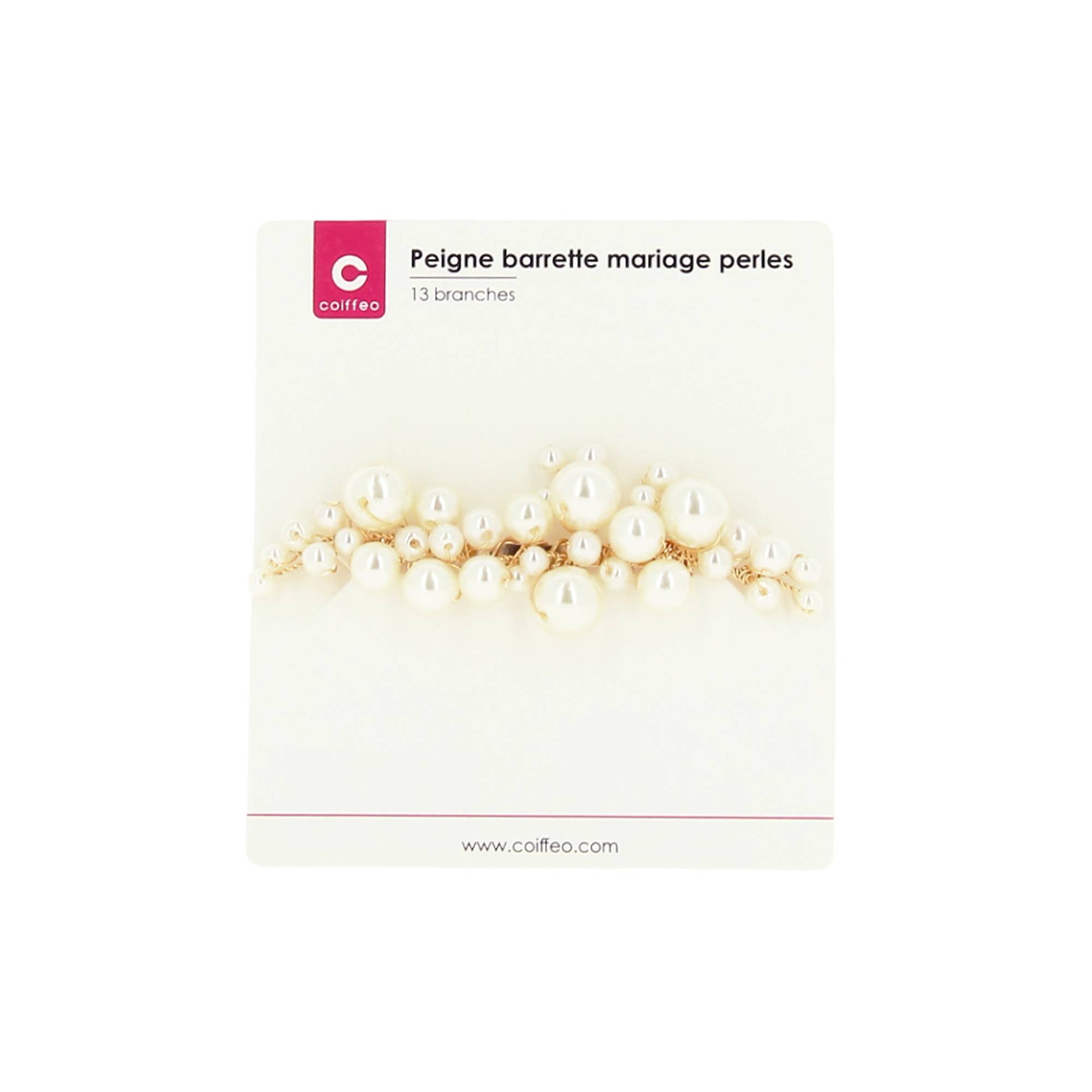 Peigne barrette mariage avec perles de la marque Coiffeo - 2