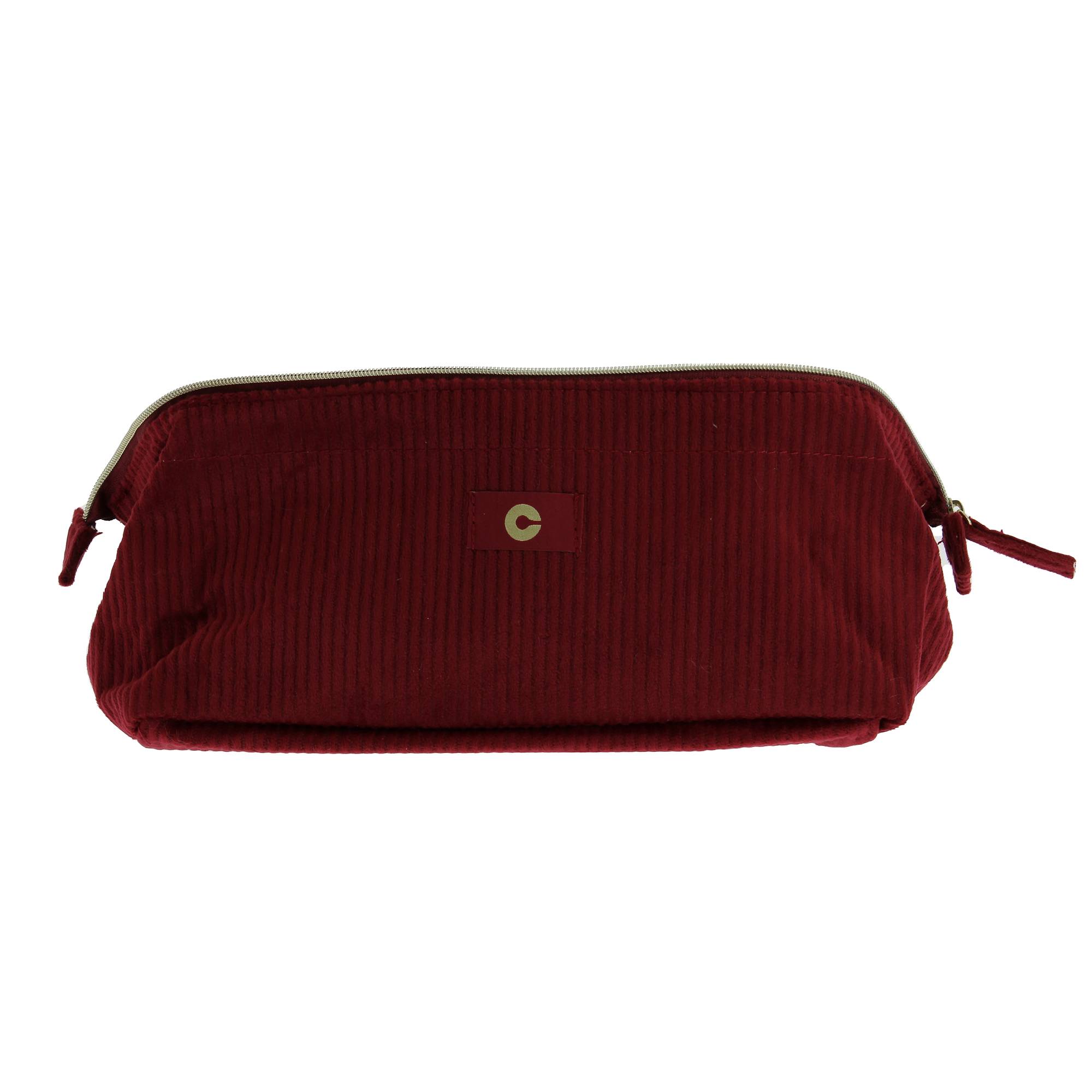 Trousse de make-up en velours côtelé Rouge de la marque Coiffeo - 1