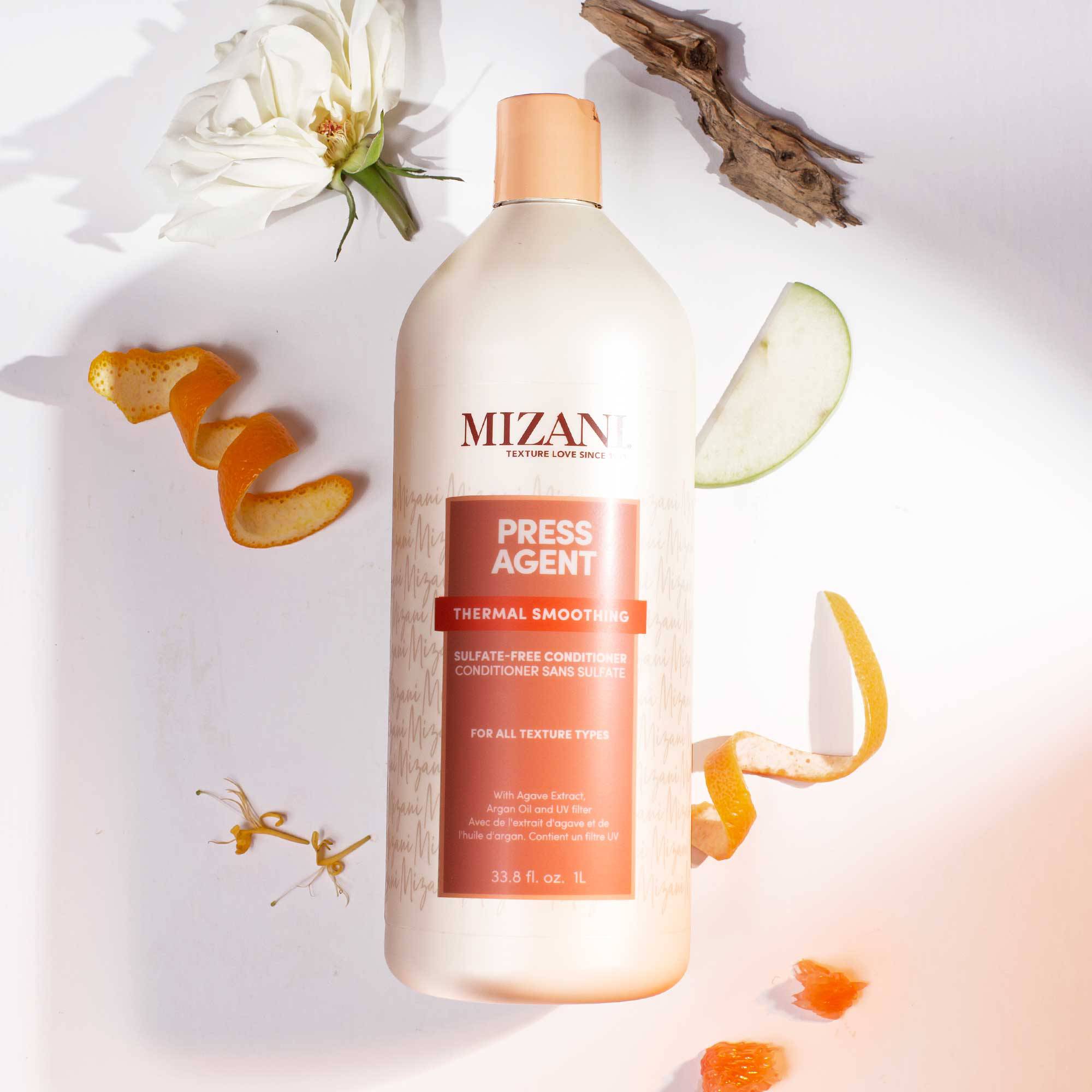 Après-shampoing sans sulfate Press Agent Thermal Smoothing de la marque Mizani Contenance 1000ml - 5