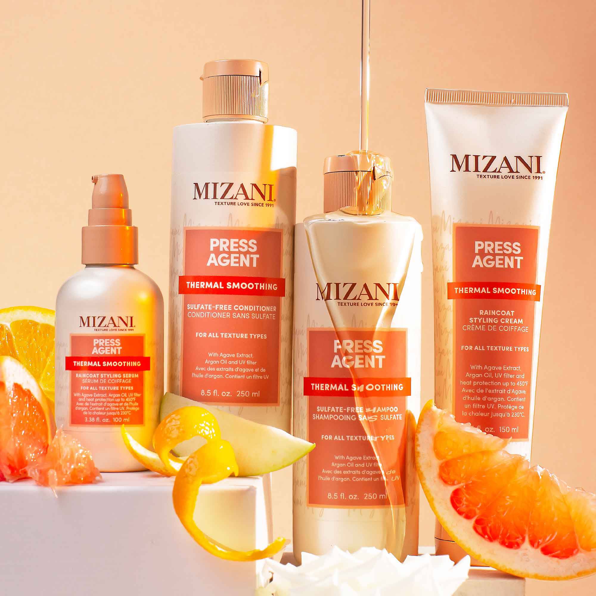 Après-shampoing sans sulfate Press Agent Thermal Smoothing de la marque Mizani Contenance 1000ml - 4