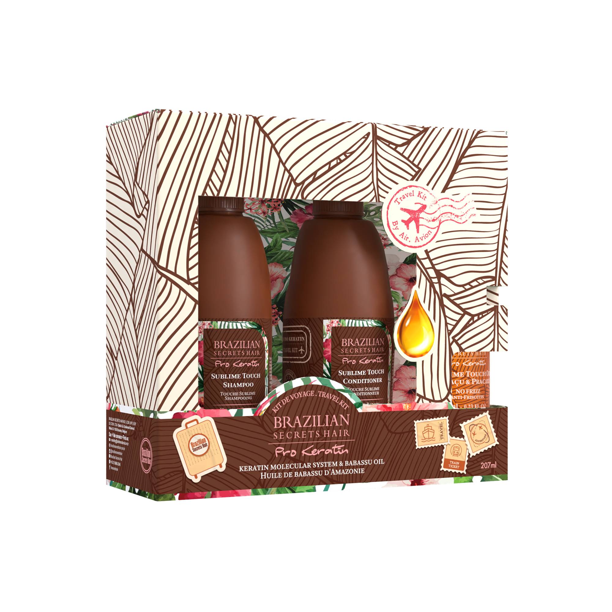 Kit de voyage Pro Keratin Sublime Touch de la marque Brazilian Secrets Hair Contenance 207ml - 1