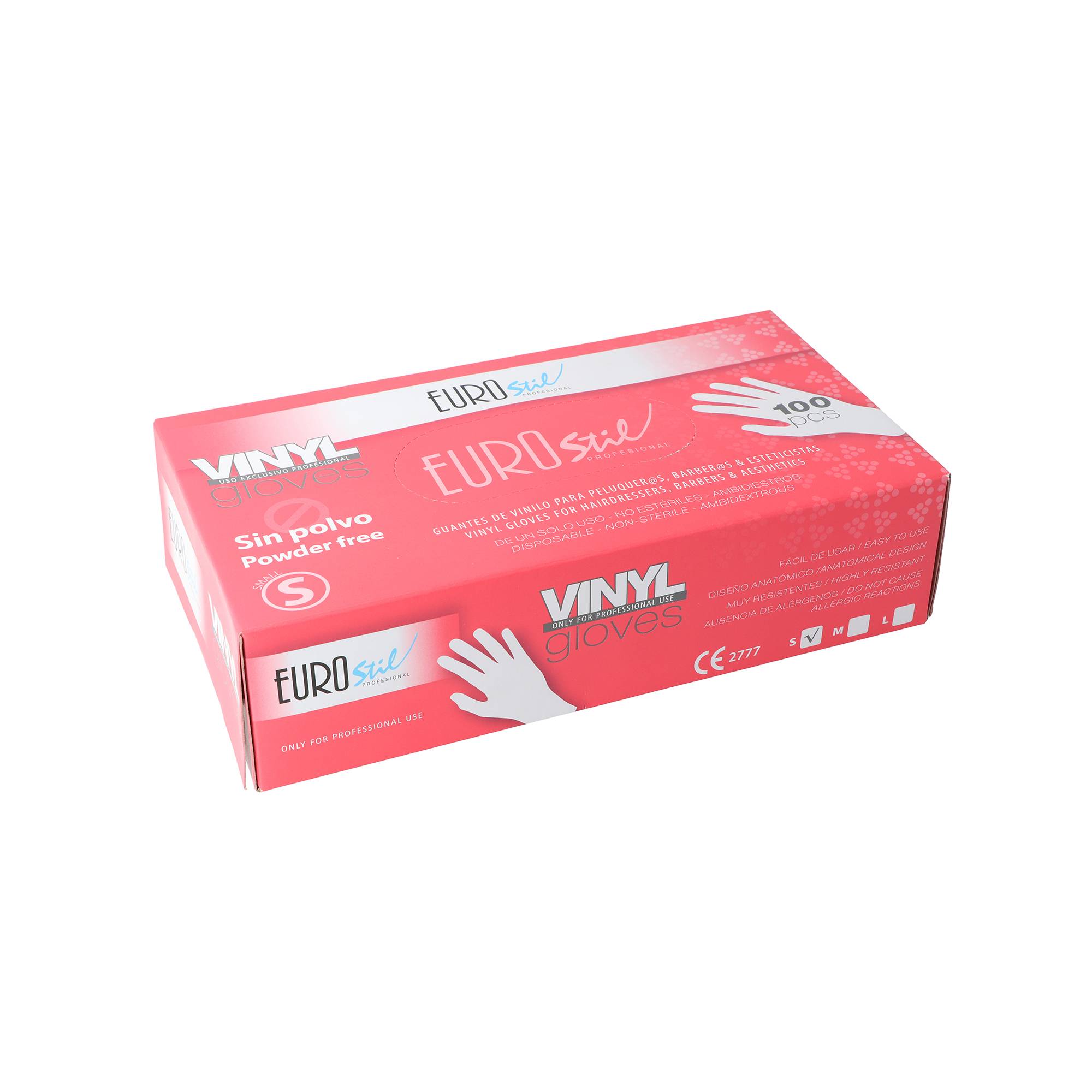 Boite de 100 gants jetables en vinyle transparent - Taille S de la marque Eurostil - 1