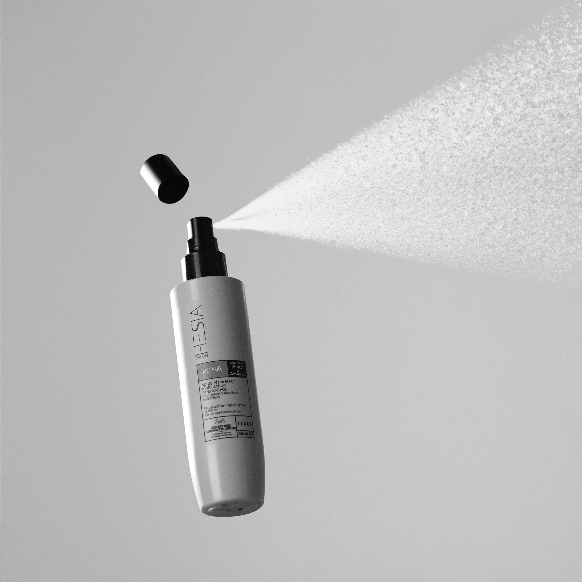 Spray réparateur multi-action sans rinçage Repair de la marque HESIA Salon Contenance 200ml - 3