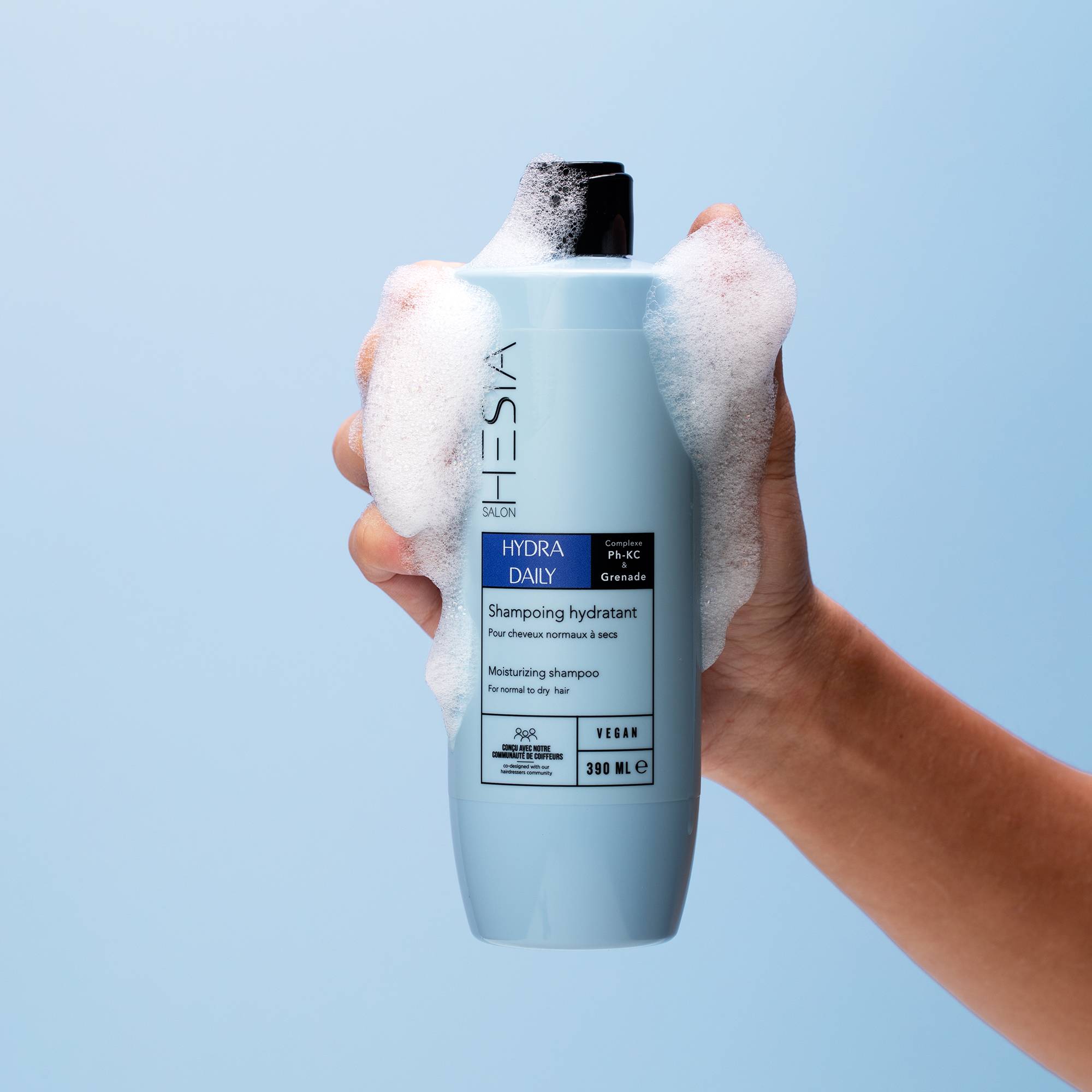 Shampoing hydratant Hydra Daily de la marque HESIA Salon Contenance 390ml - 3