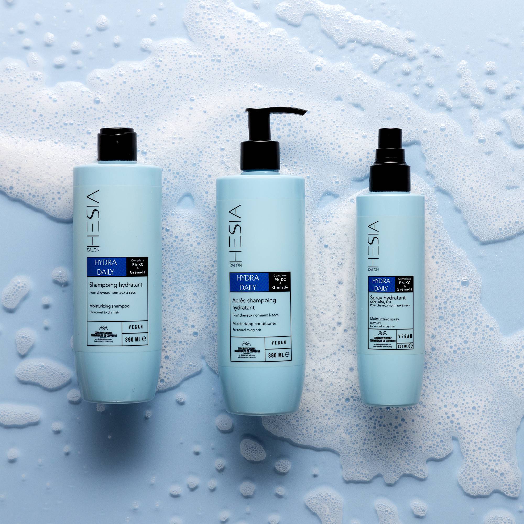 Spray hydratant sans rinçage Hydra Daily de la marque HESIA Salon Contenance 200ml - 5
