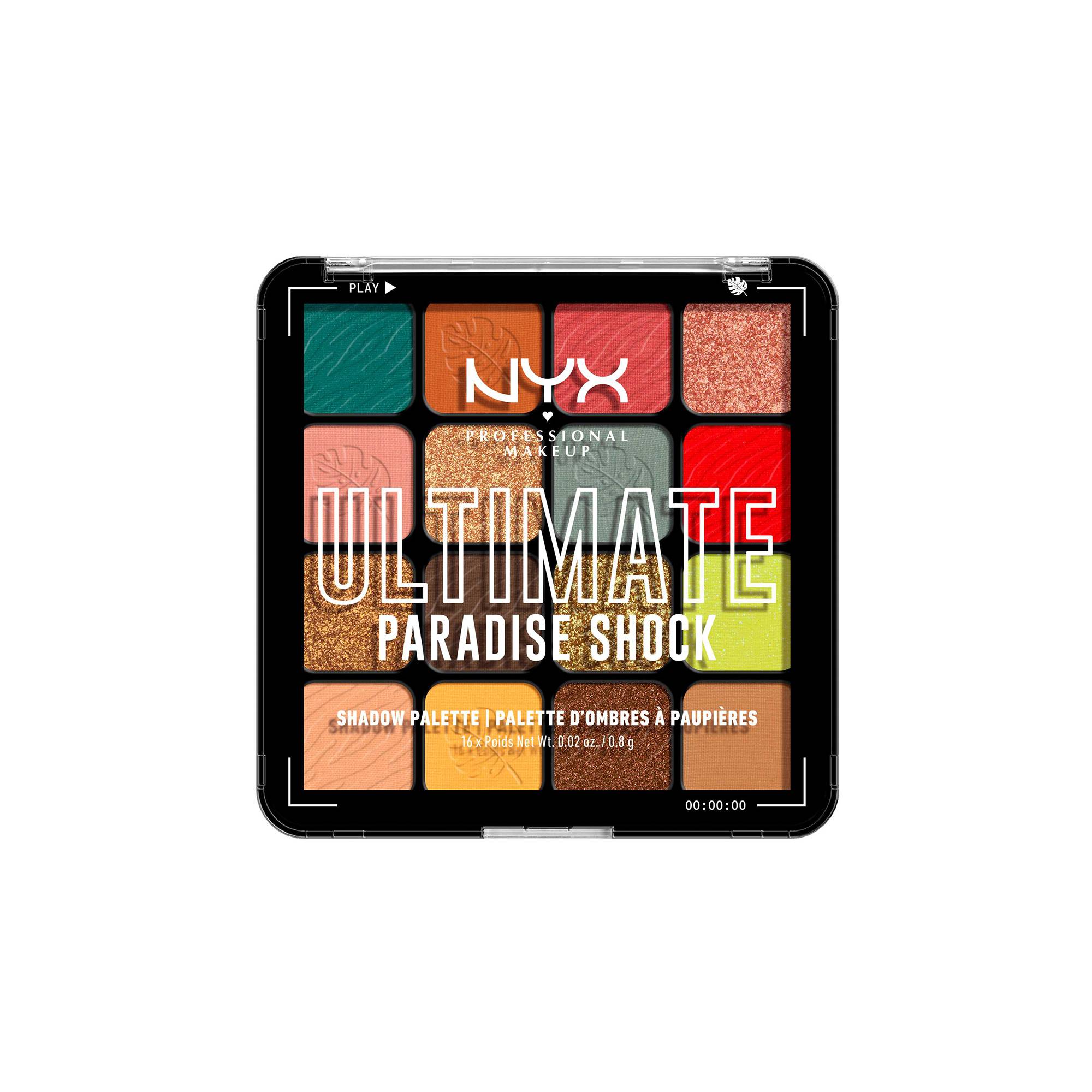 Palette 16 fards à paupières Ultimate Paradise Shock de la marque NYX Professional Makeup Contenance 108g - 1