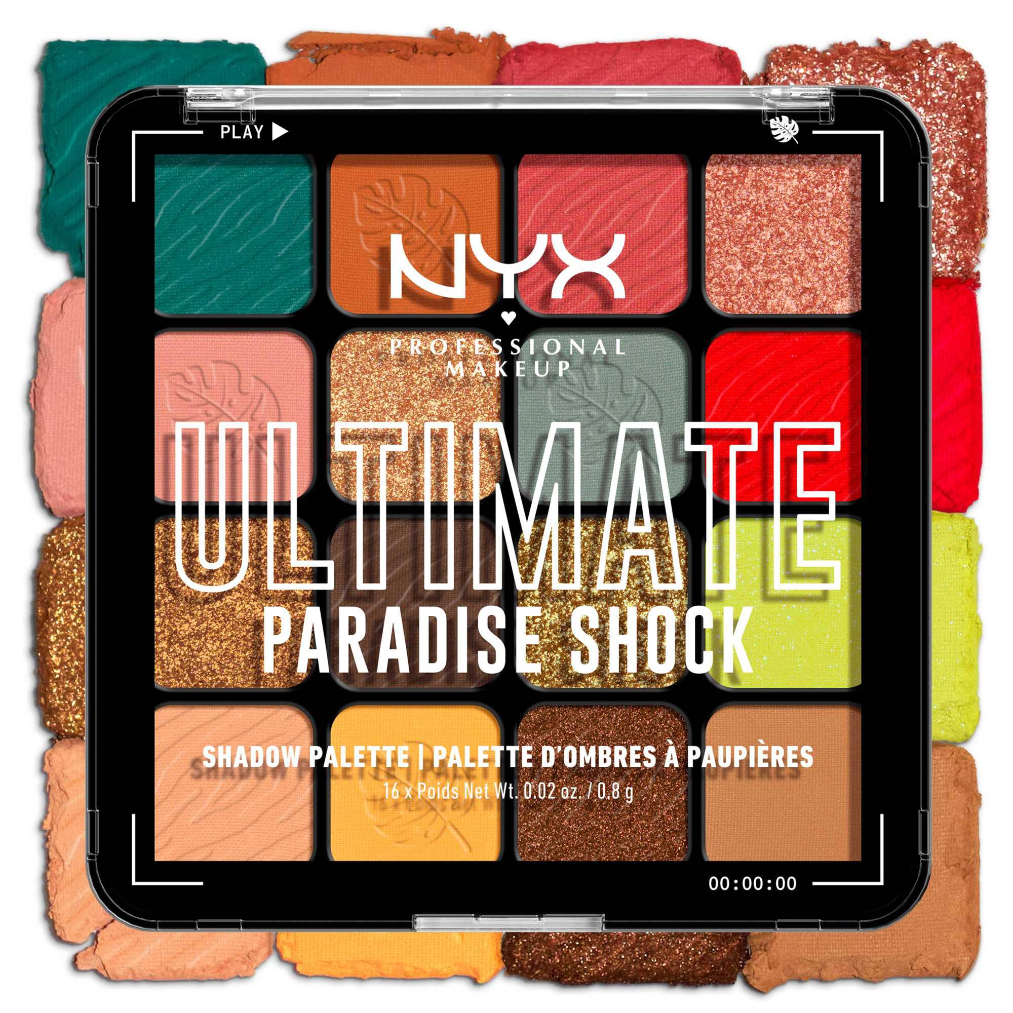 Palette 16 fards à paupières Ultimate Paradise Shock de la marque NYX Professional Makeup Contenance 108g - 6