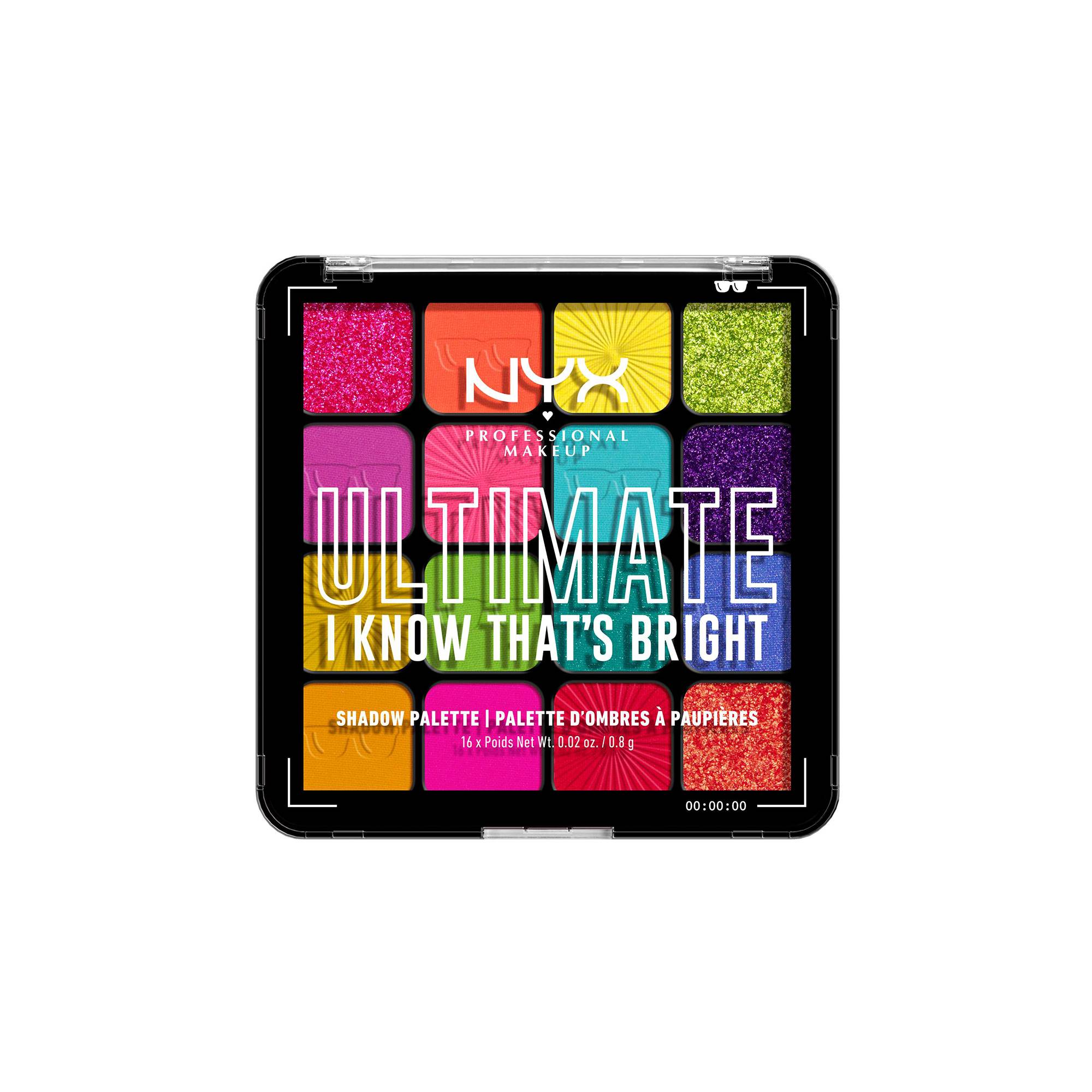 Palette 16 fards à paupières Ultimate I know that's bright de la marque NYX Professional Makeup Contenance 108g - 1