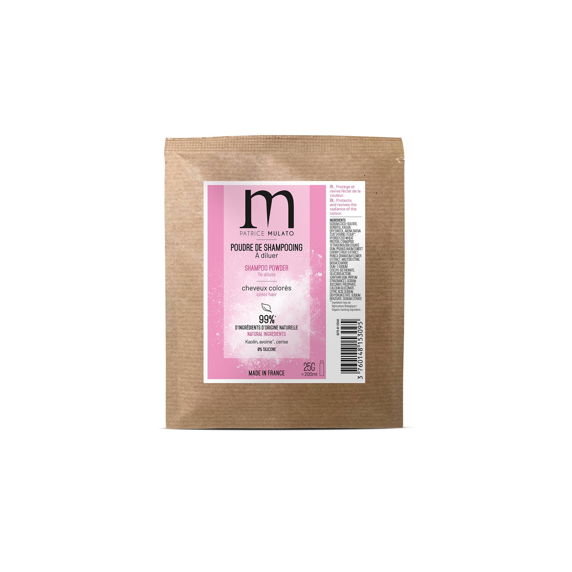 Poudre de shampoing - cheveux colorés de la marque Mulato Contenance 25g - 1