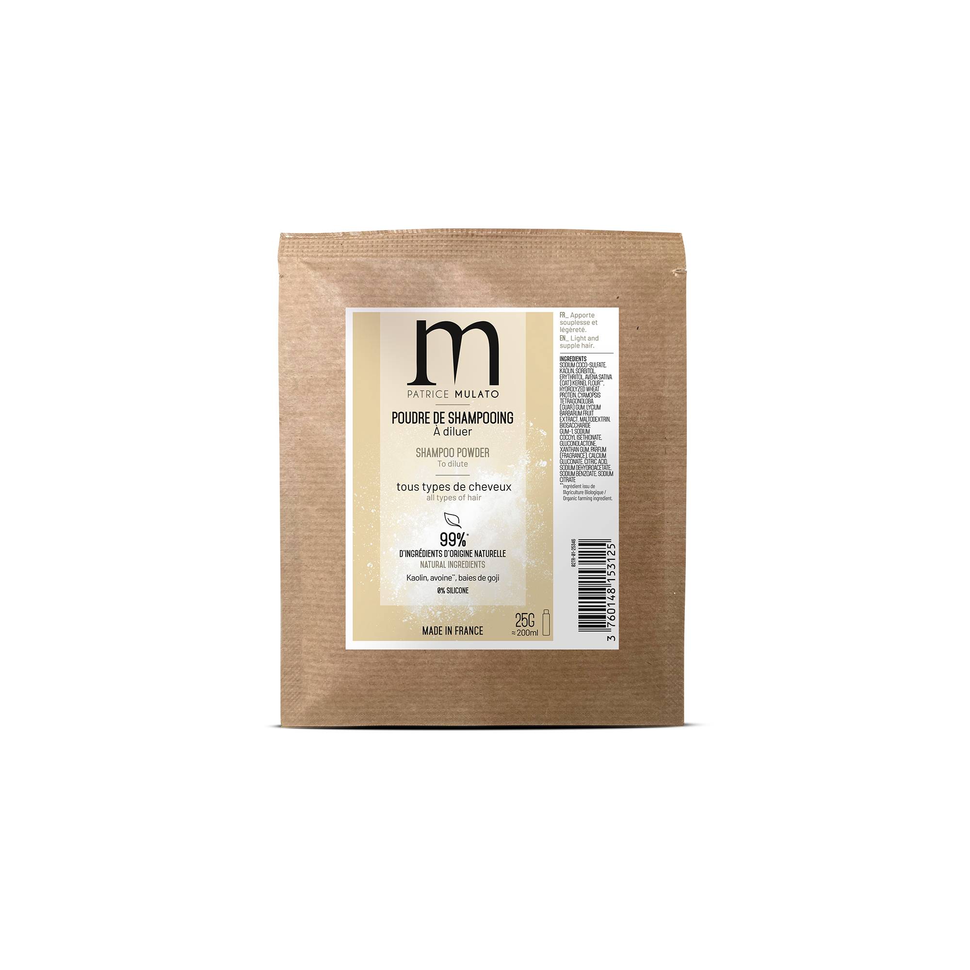 Poudre de shampooing - Tous types de cheveux de la marque Mulato Contenance 25g - 1