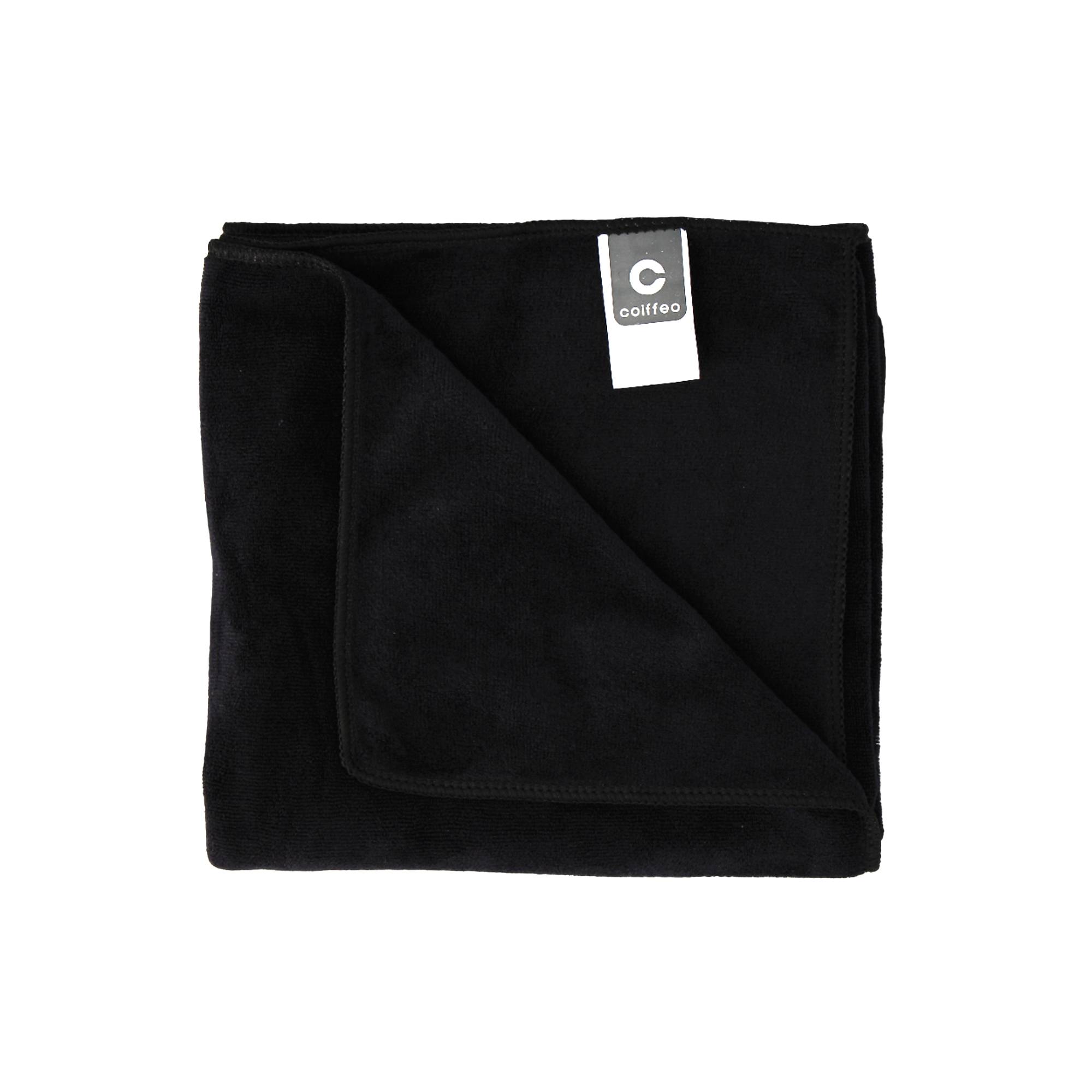 Serviette cheveux en microfibre Noire 45x95cm de la marque Coiffeo - 1