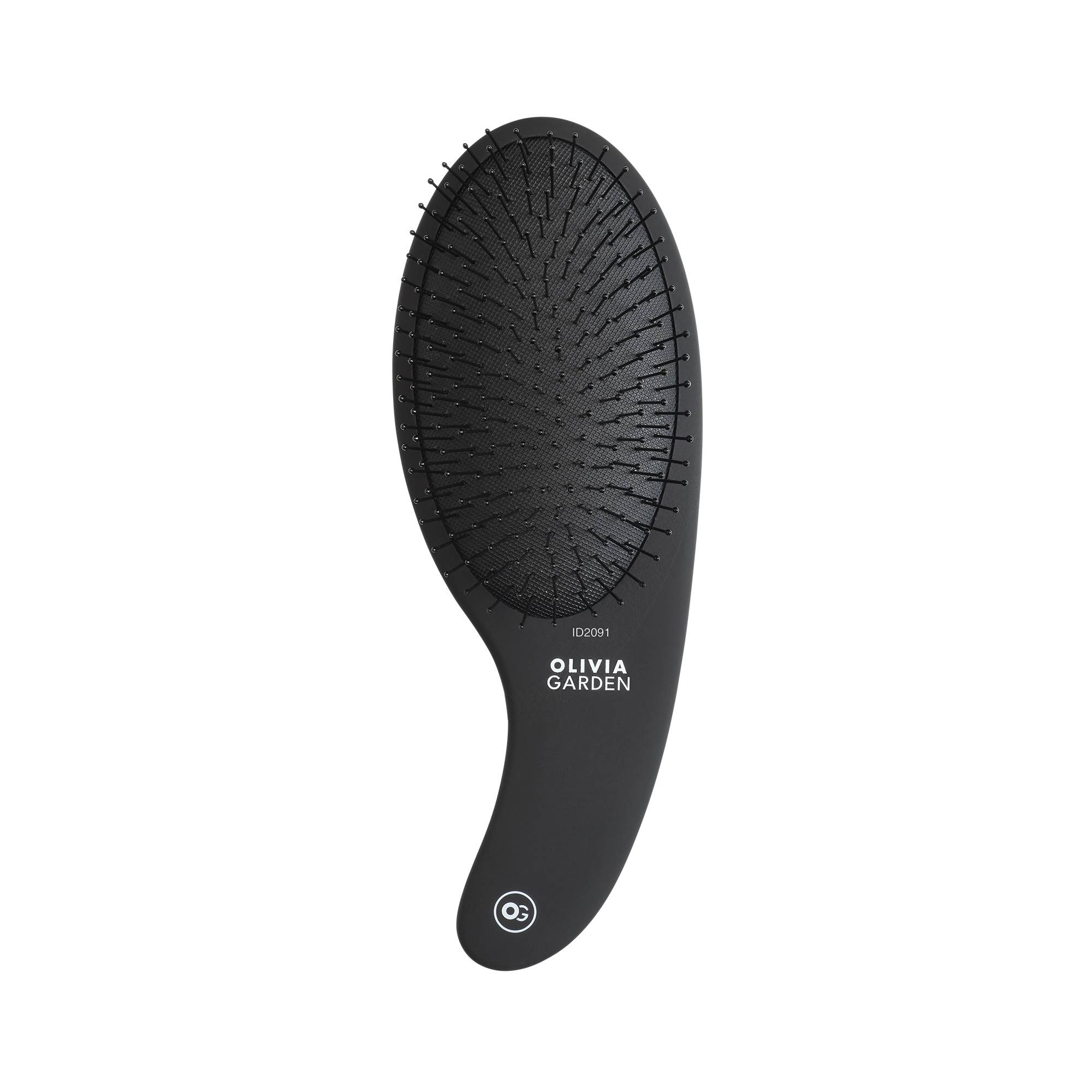 Brosse démêlante Expert Care Curve Nylon Bristles Matt Black de la marque Olivia Garden - 1