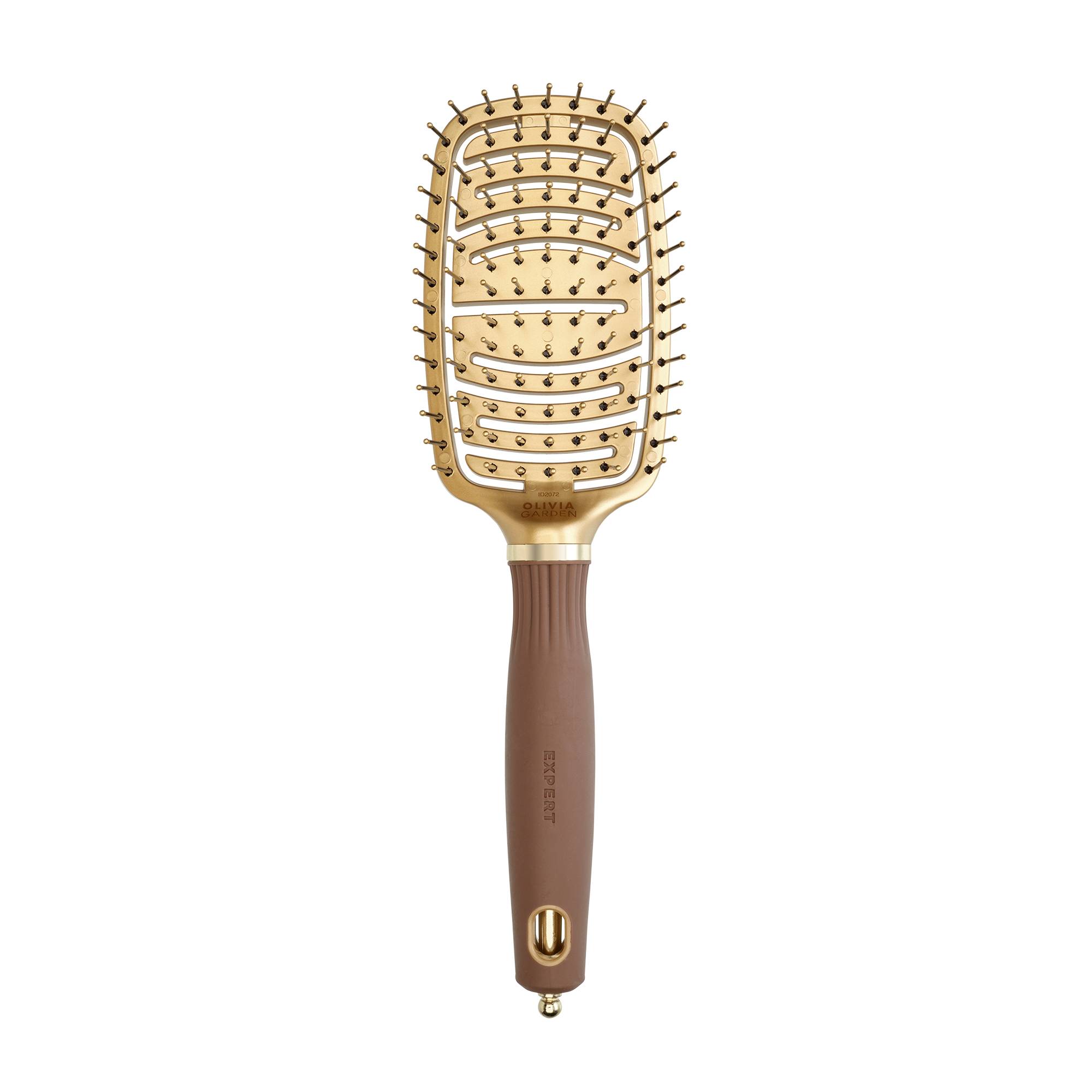 Brosse démêlante Expert Care Flex Nylon Bristles Gold&Brown de la marque Olivia Garden - 1