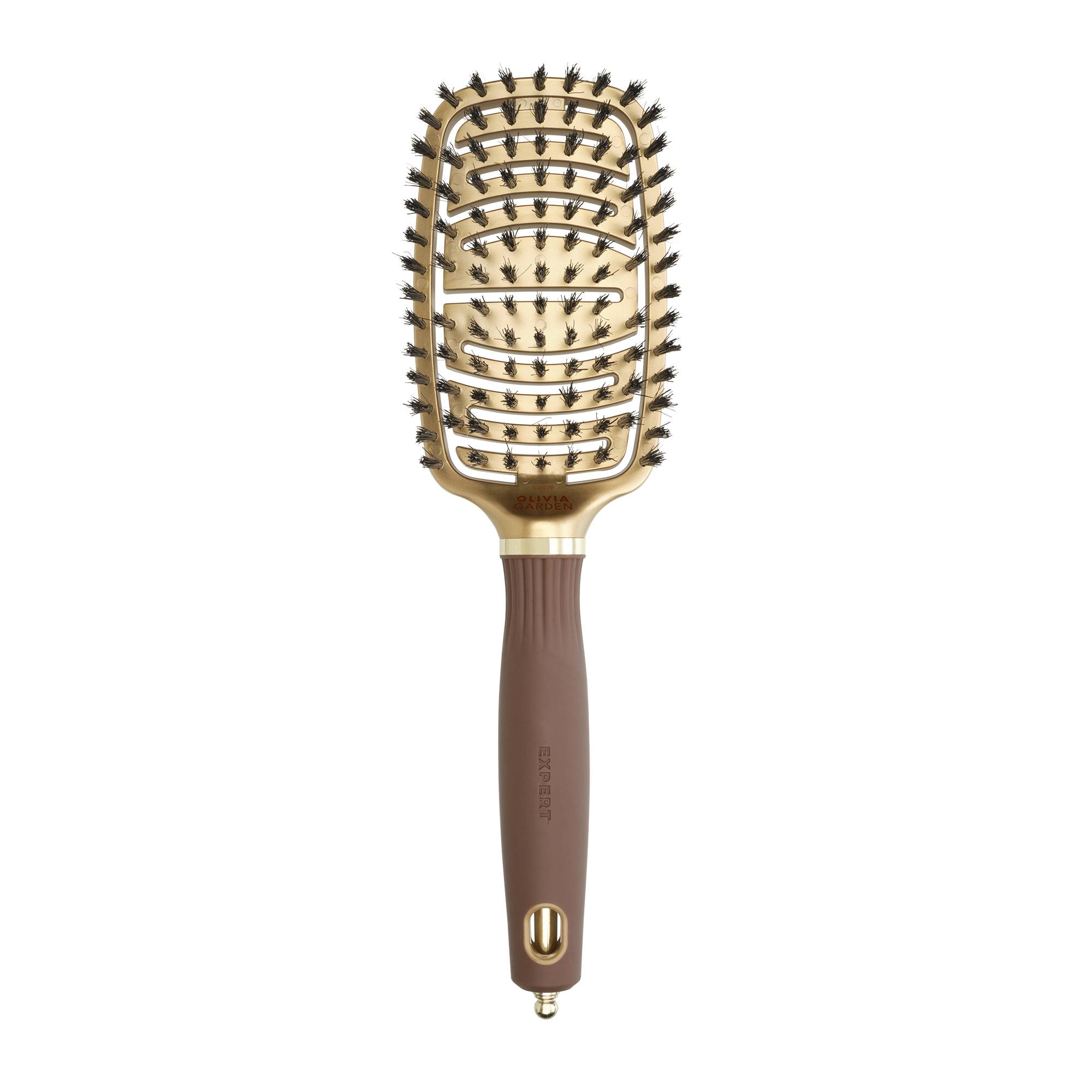 Brosse démêlante Expert Care Flex Boar Bristles Gold&Brown de la marque Olivia Garden - 1