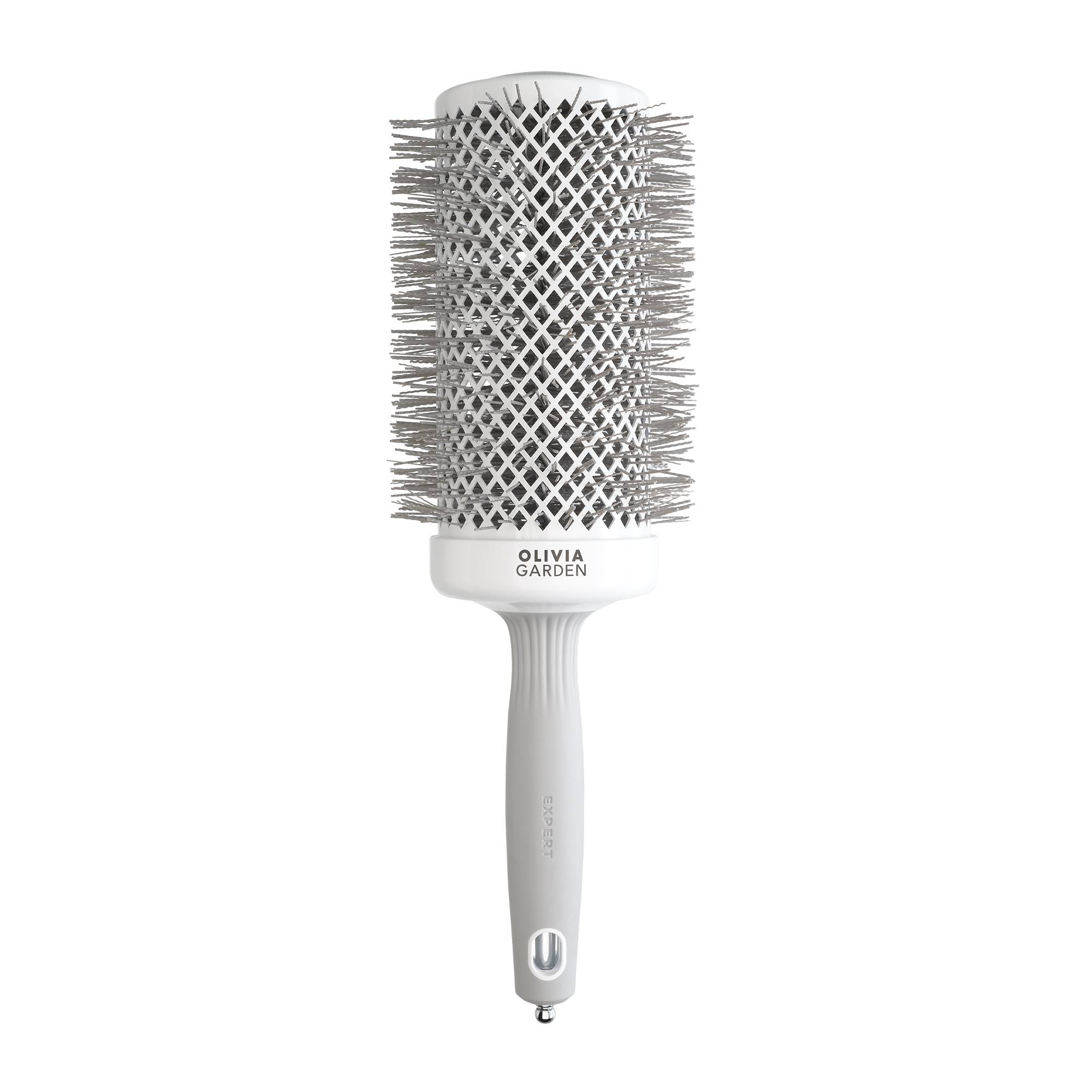 Brosse brushing ronde Expert Blowout Speed Wavy Bristles White&Grey 65mm de la marque Olivia Garden - 1