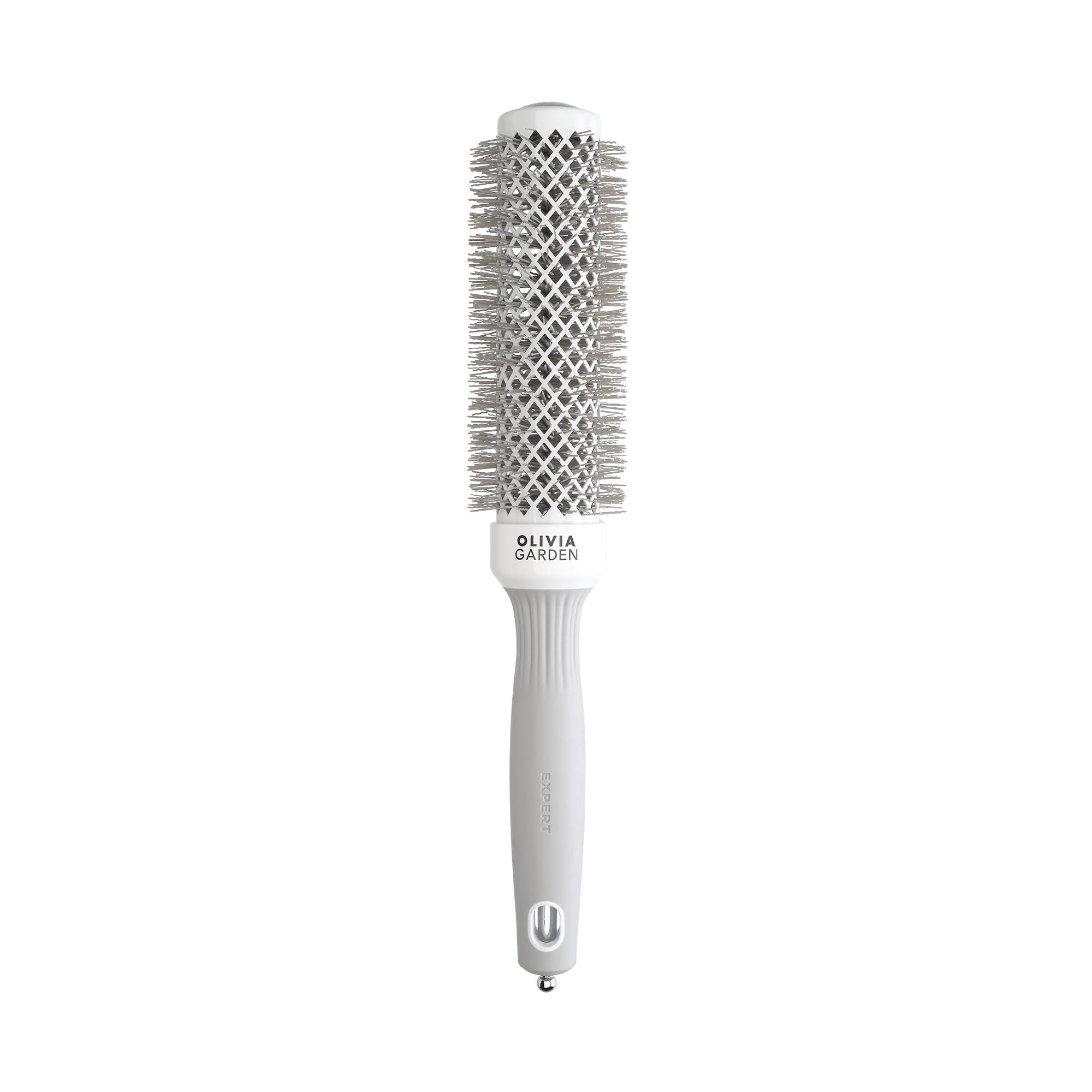 Brosse brushing ronde Expert Blowout Speed Wavy Bristles White&Grey 35mm de la marque Olivia Garden - 1
